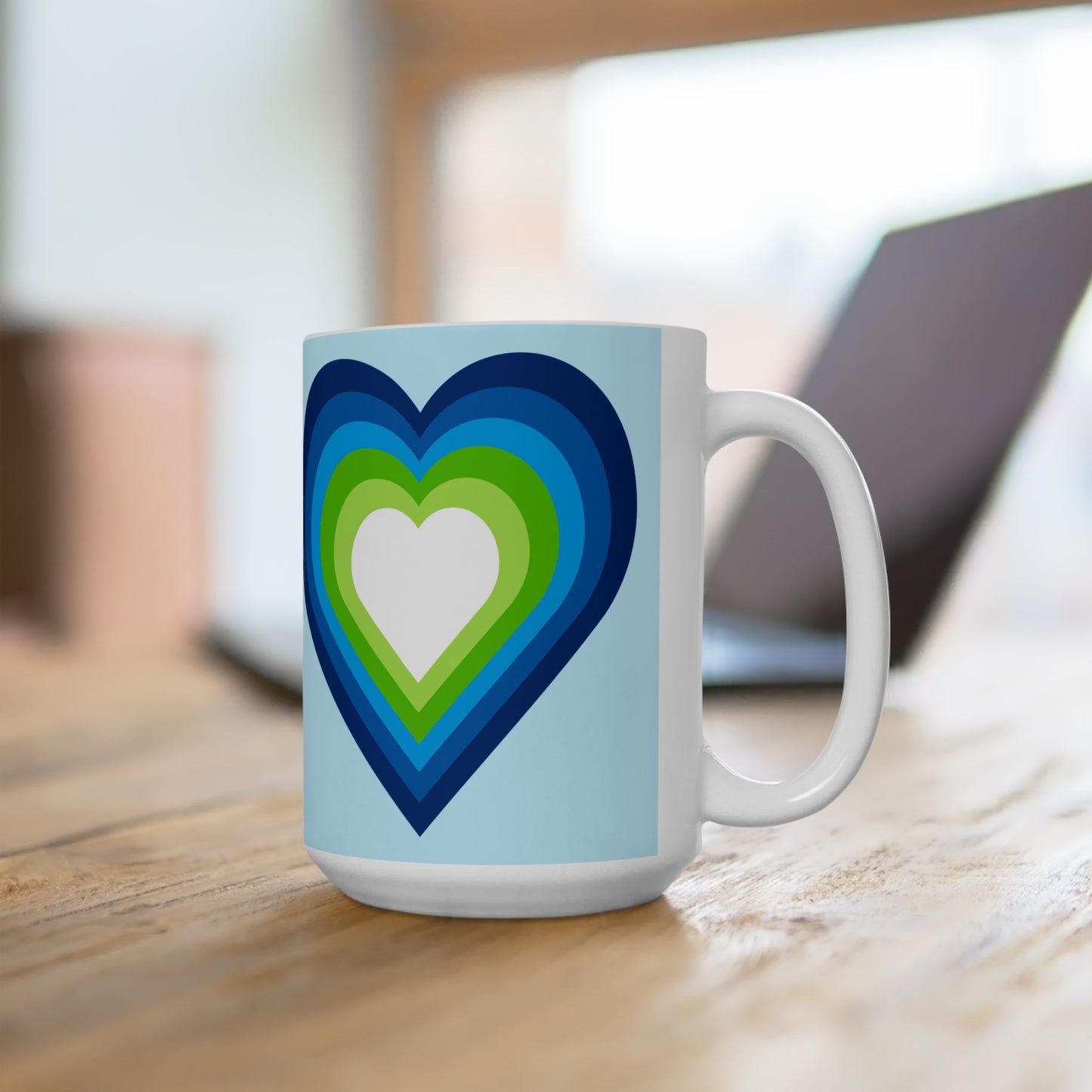 Geo Art Heart Mug – Bold Color, Daily Joy