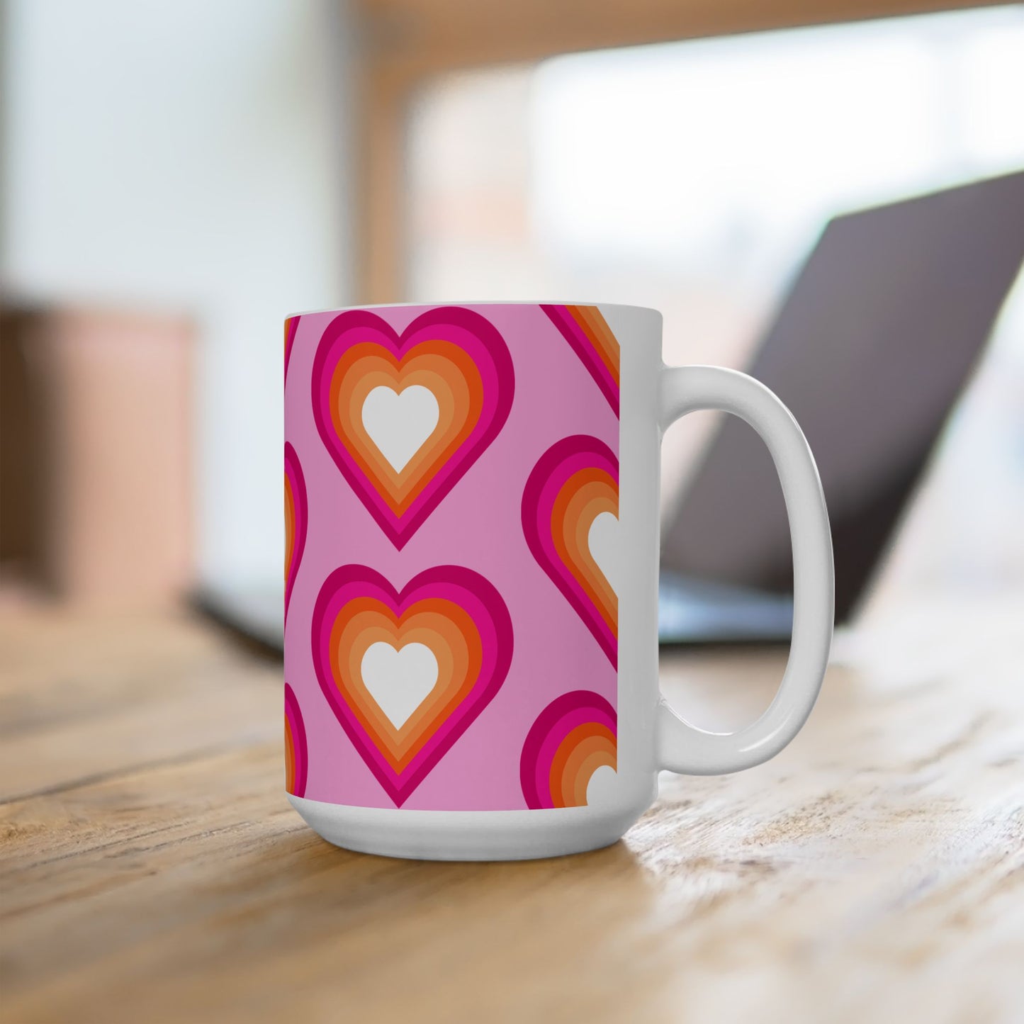 Geo Art Heart Mug – Bold Color, Daily Joy