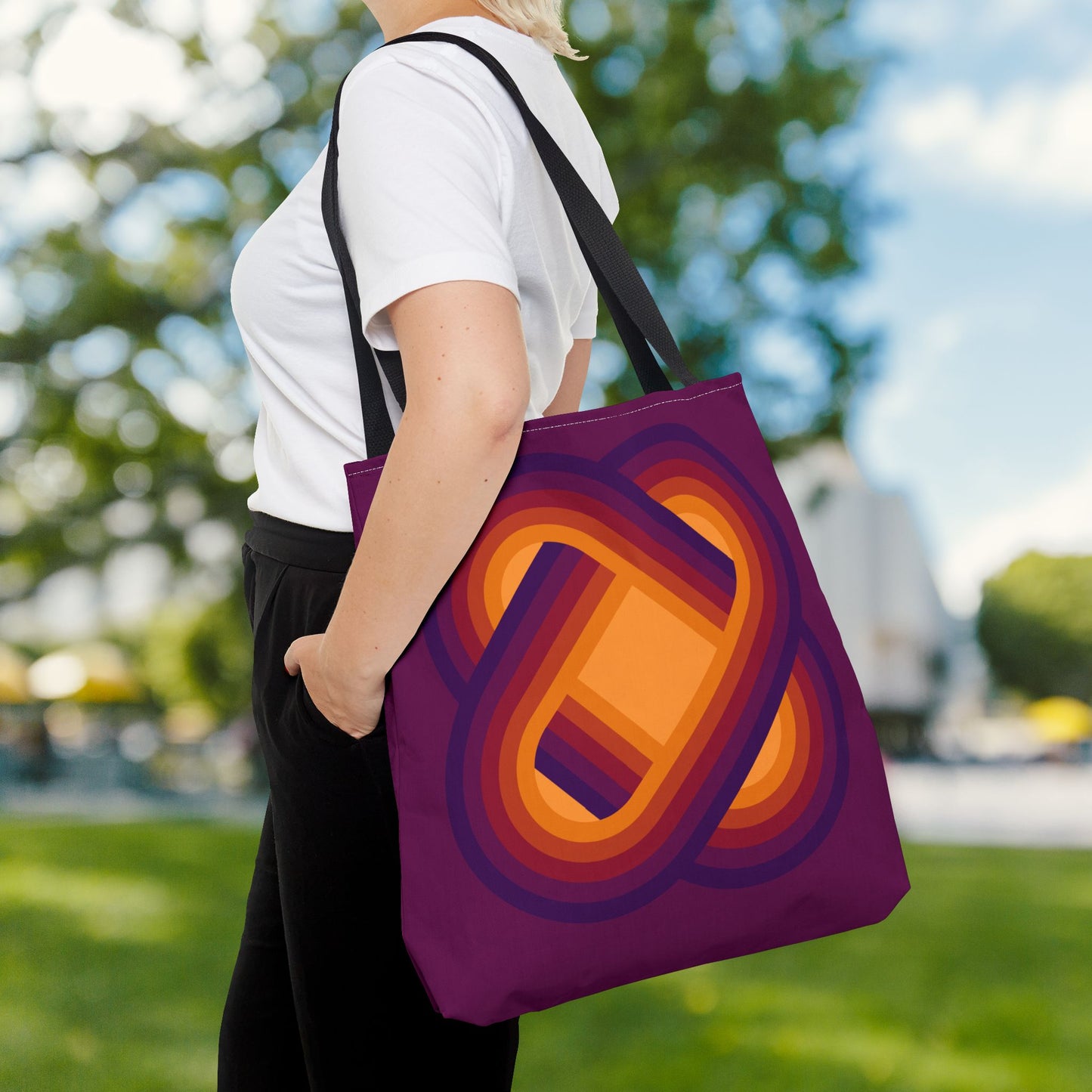 Geometric Art Tote Bag – 3 sizes | Bold lines. Vivid color. Retro