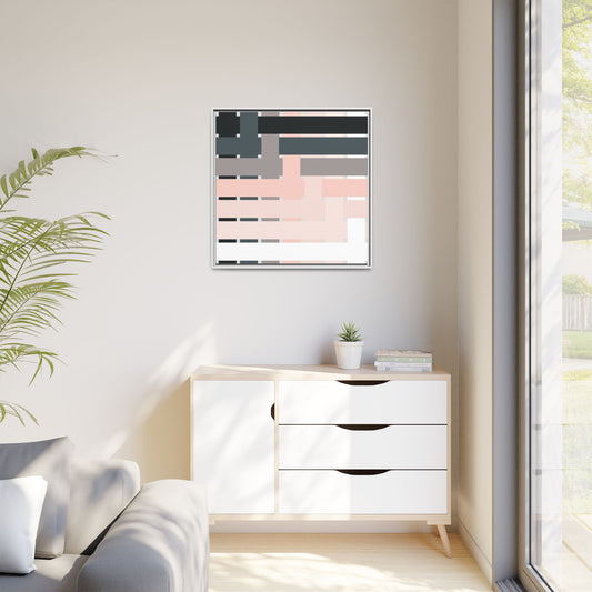 Modern Framed Geometric Canvas Art | Bold Color Meets Clean Framing