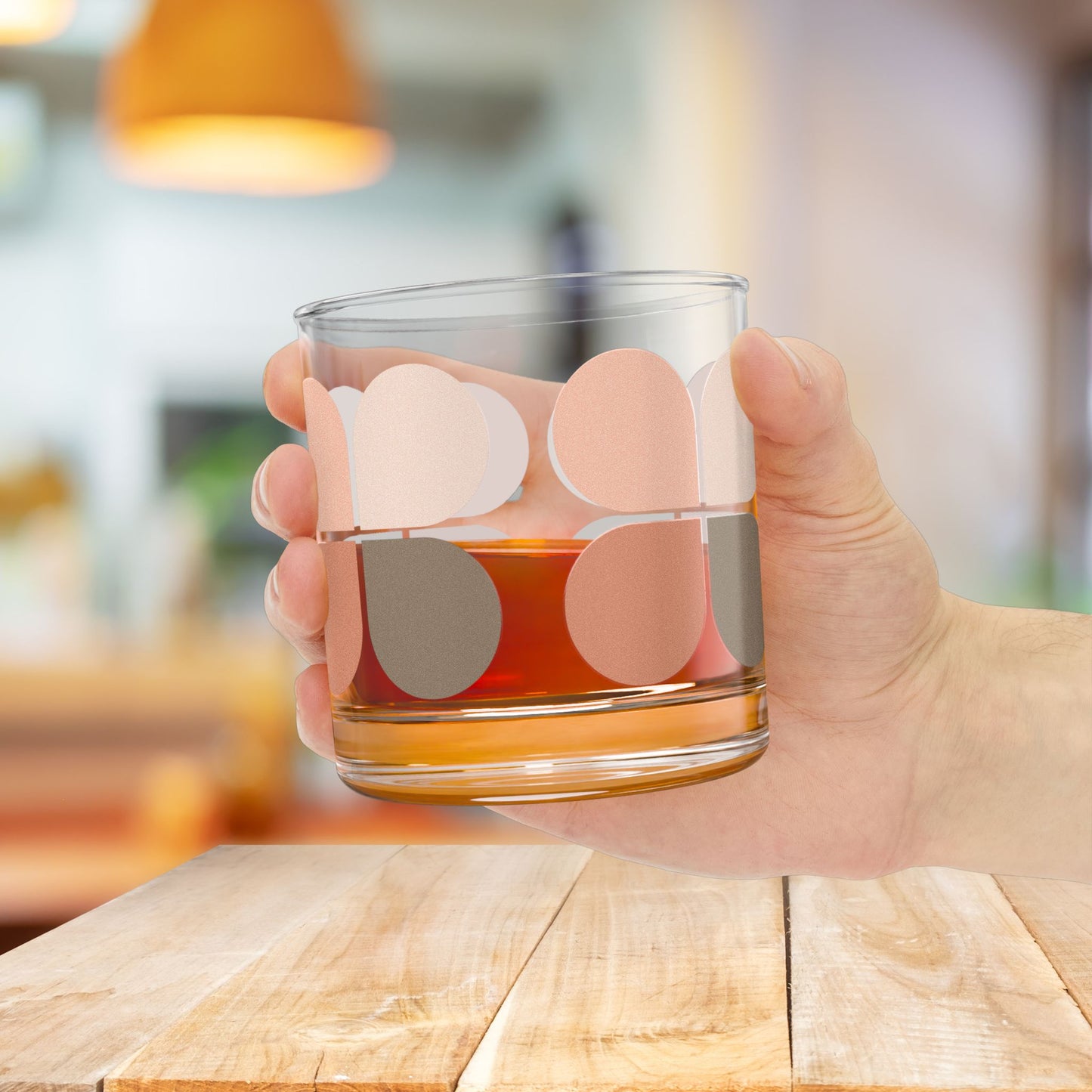 Vibrant Modern Retro Rocks Glass – 10oz