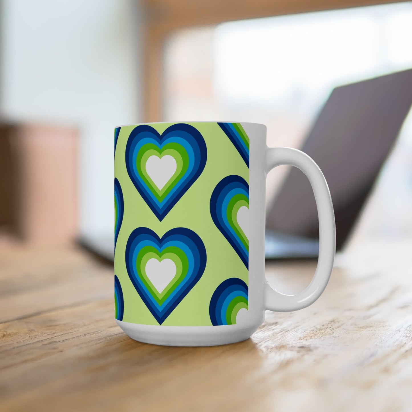 Geo Art Heart Mug – Bold Color, Daily Joy