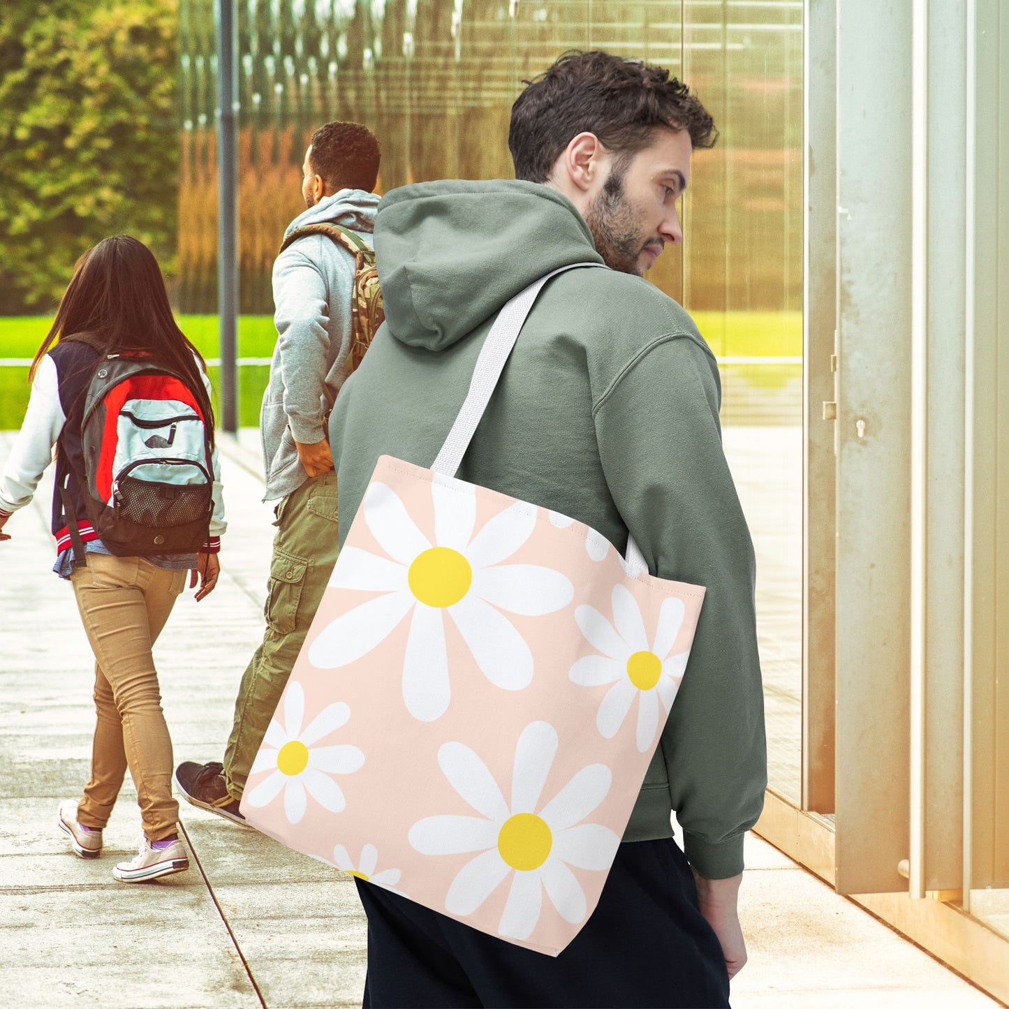 Blush Daisy Tote Bag – 3 sizes | Soft, Sweet, and Ready to Bloom