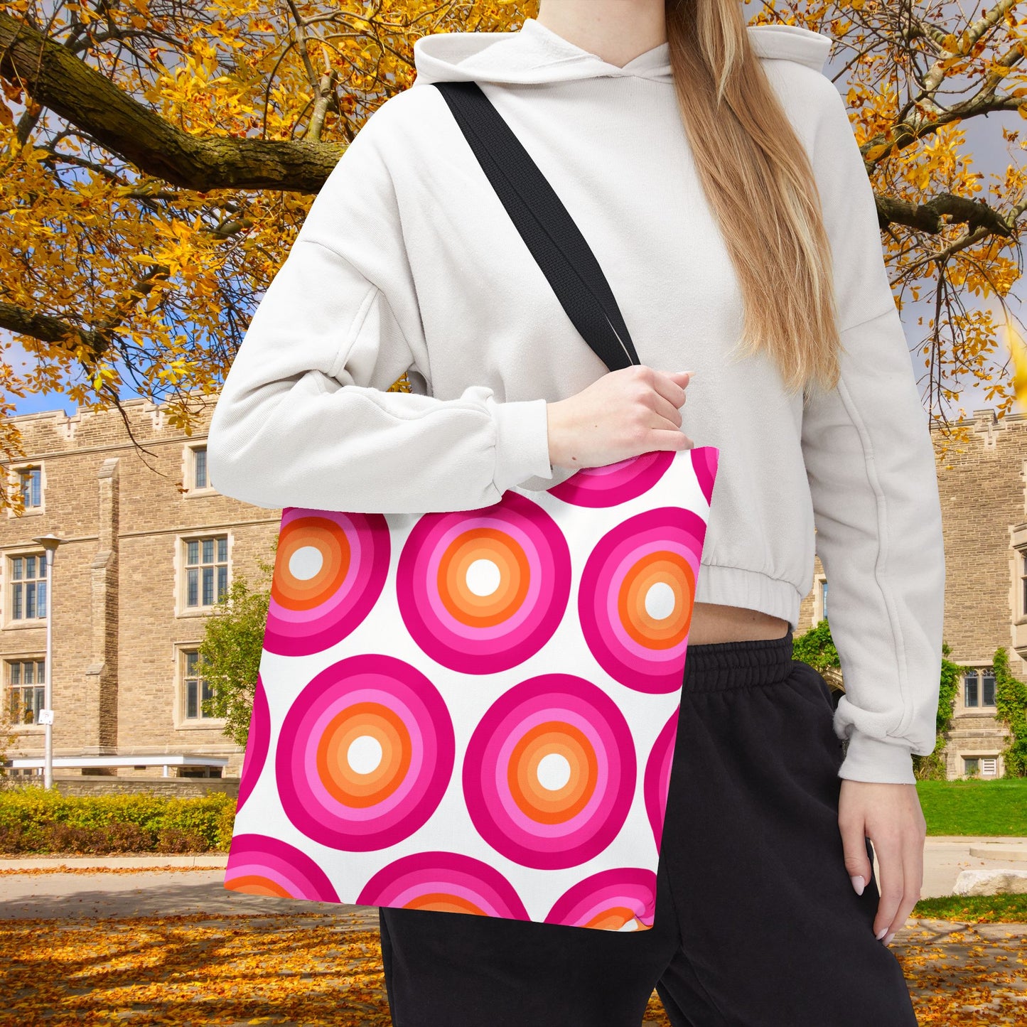 Geometric Art Tote Bag – 3 sizes | Bold lines. Vivid color. Retro with a modern twist.