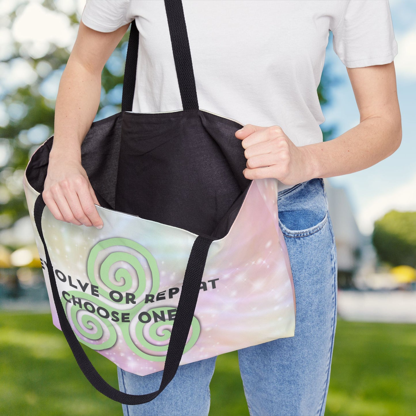 Evolve or Repeat XL Tote Bag | Carry-All for who reach for Growth & Mindfulness