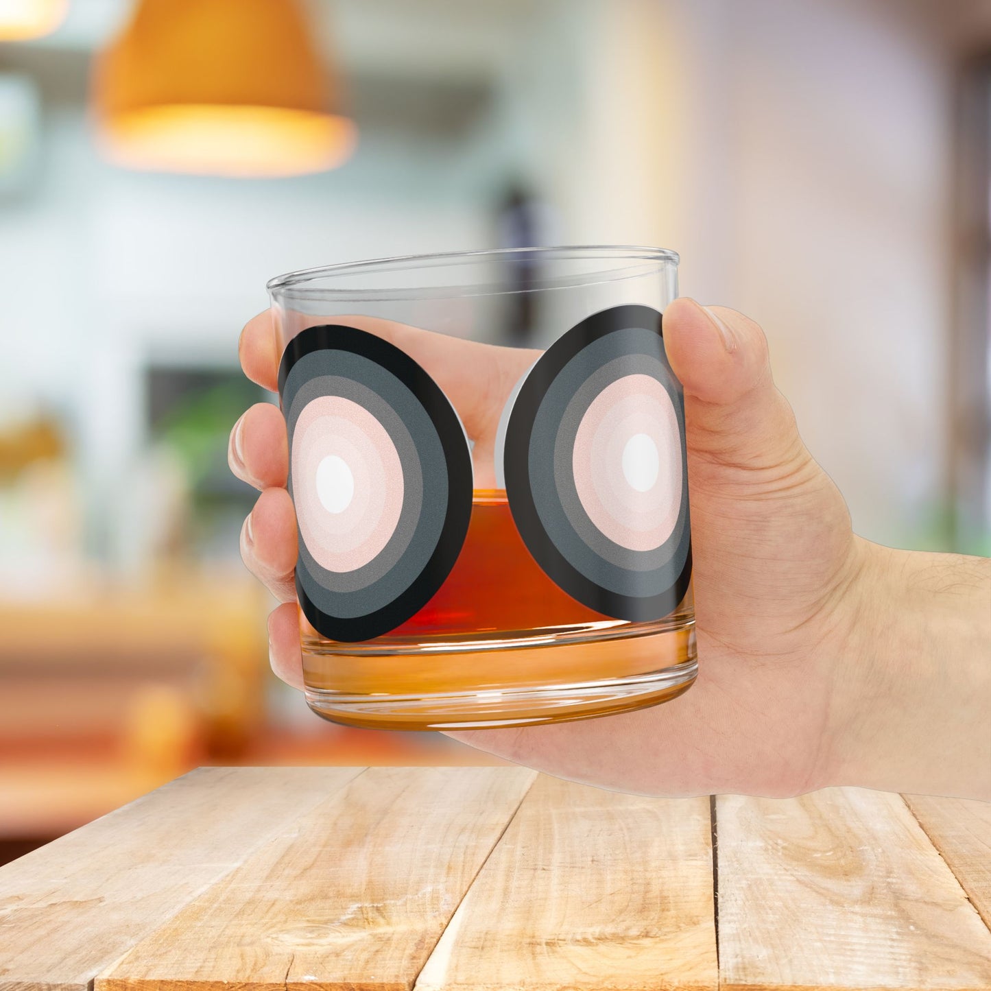 Vibrant Modern Retro Rocks Glass – 10oz