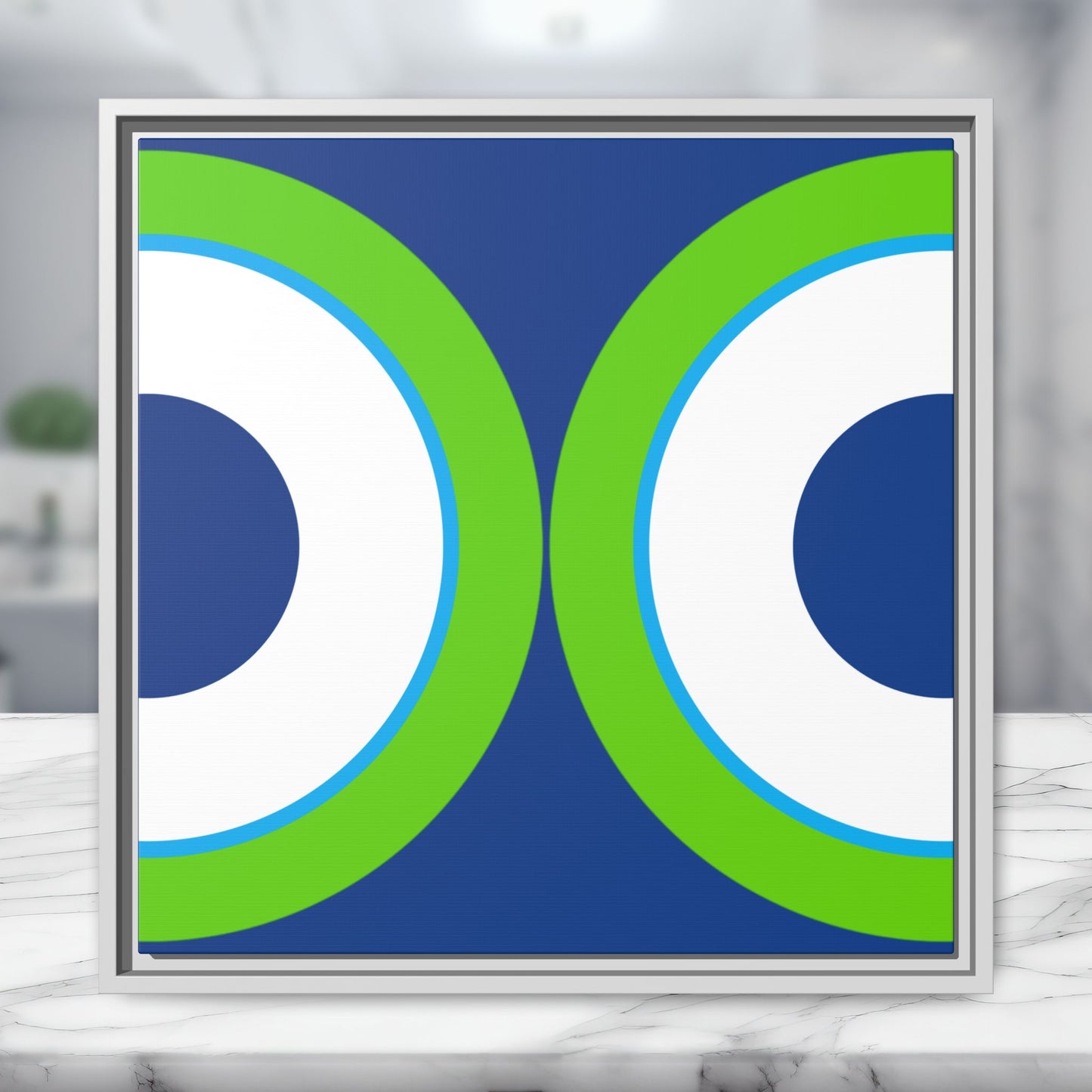 Modern Framed Geometric Canvas Art | Bold Color Meets Clean Framing