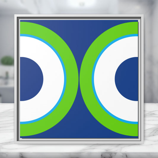 Modern Framed Geometric Canvas Art | Bold Color Meets Clean Framing