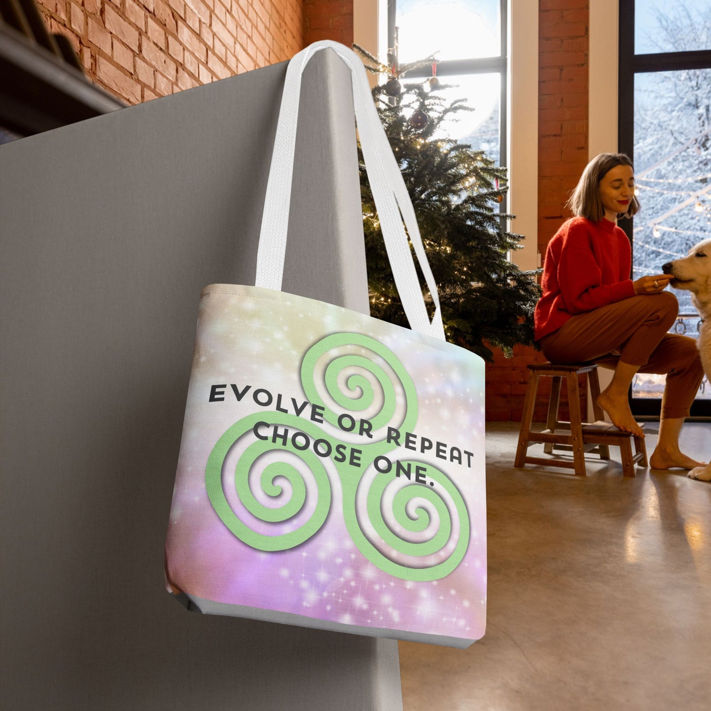 Evolve or Repeat Tote Bag – 3 sizes | Softly Spiritual. Boldly Intentional