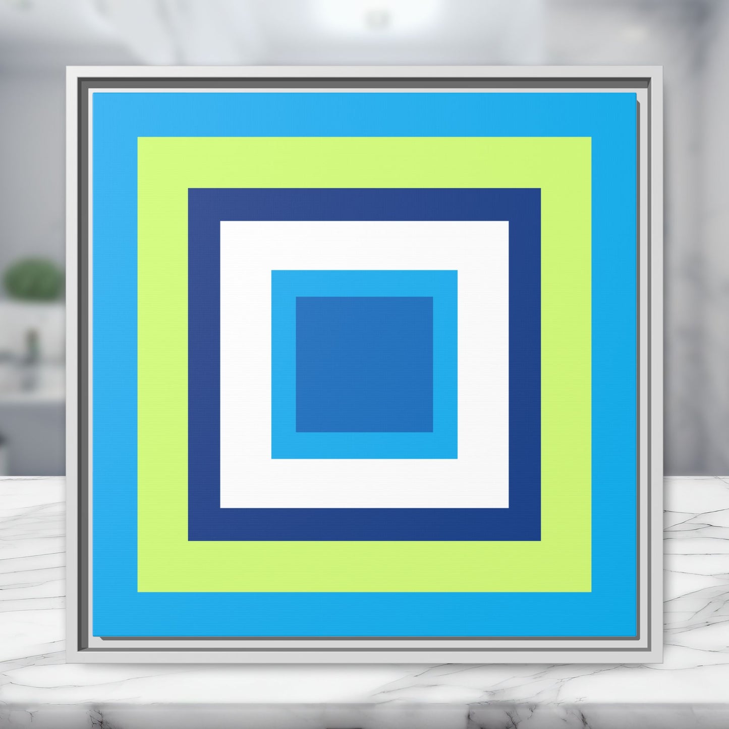 Modern Framed Geometric Canvas Art | Bold Color Meets Clean Framing