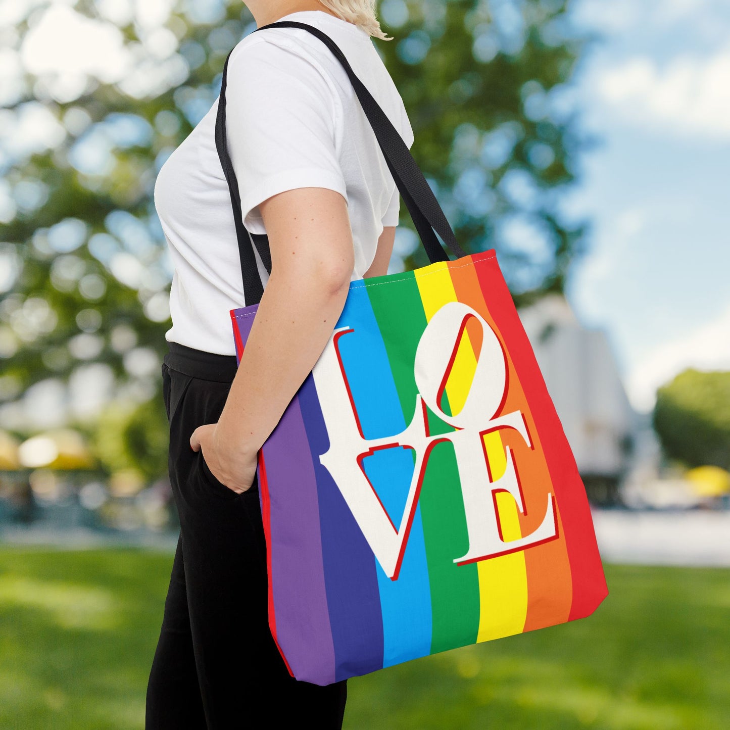Rainbow LOVE Tote Bag – 3 Size Options | Bright, Bold & Heartfelt
