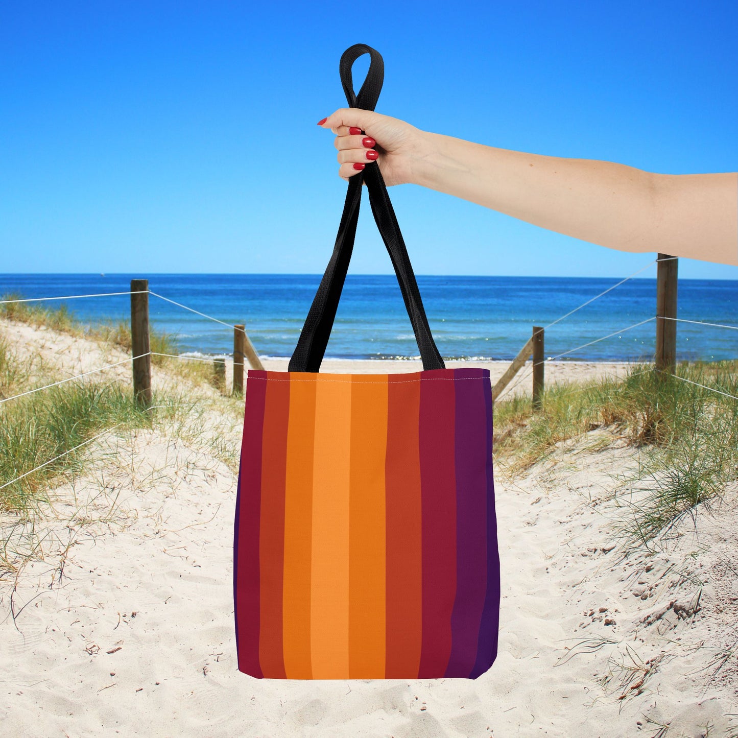 Geometric Art Tote Bag – 3 sizes | Bold lines. Vivid color. Retro with a modern twist.