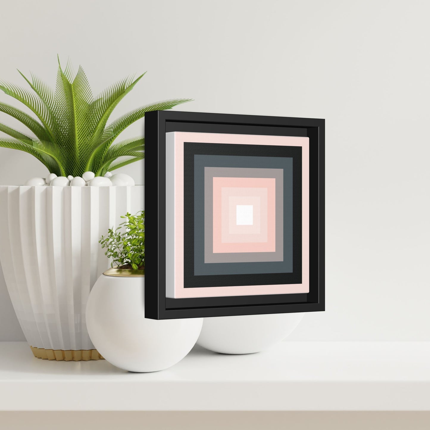 Modern Framed Geometric Canvas Art | Bold Color Meets Clean Framing