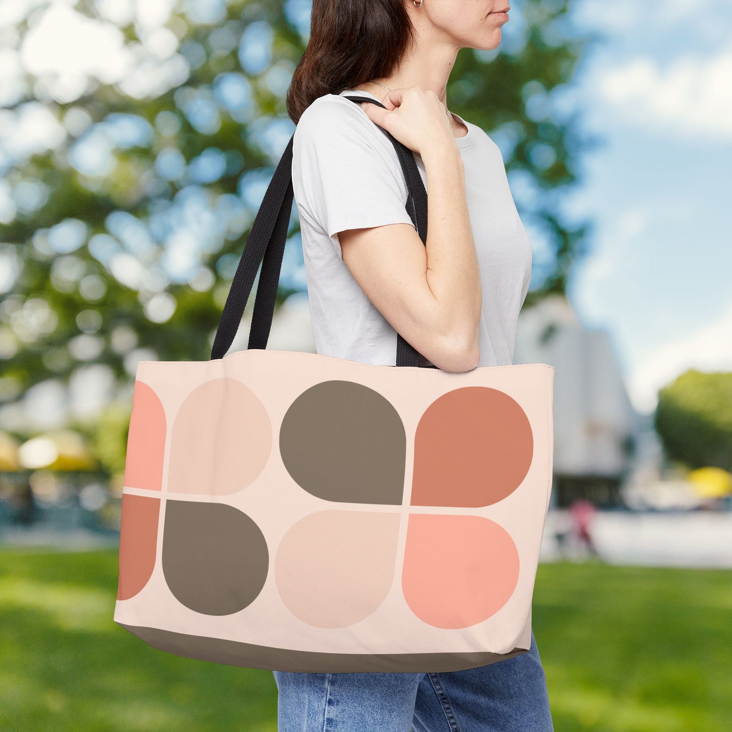 Mod-Boho Clover XL Tote — XL Tote Bag | Carry-All | Bold Design. Spacious Style. Retro-Boho Vibes.