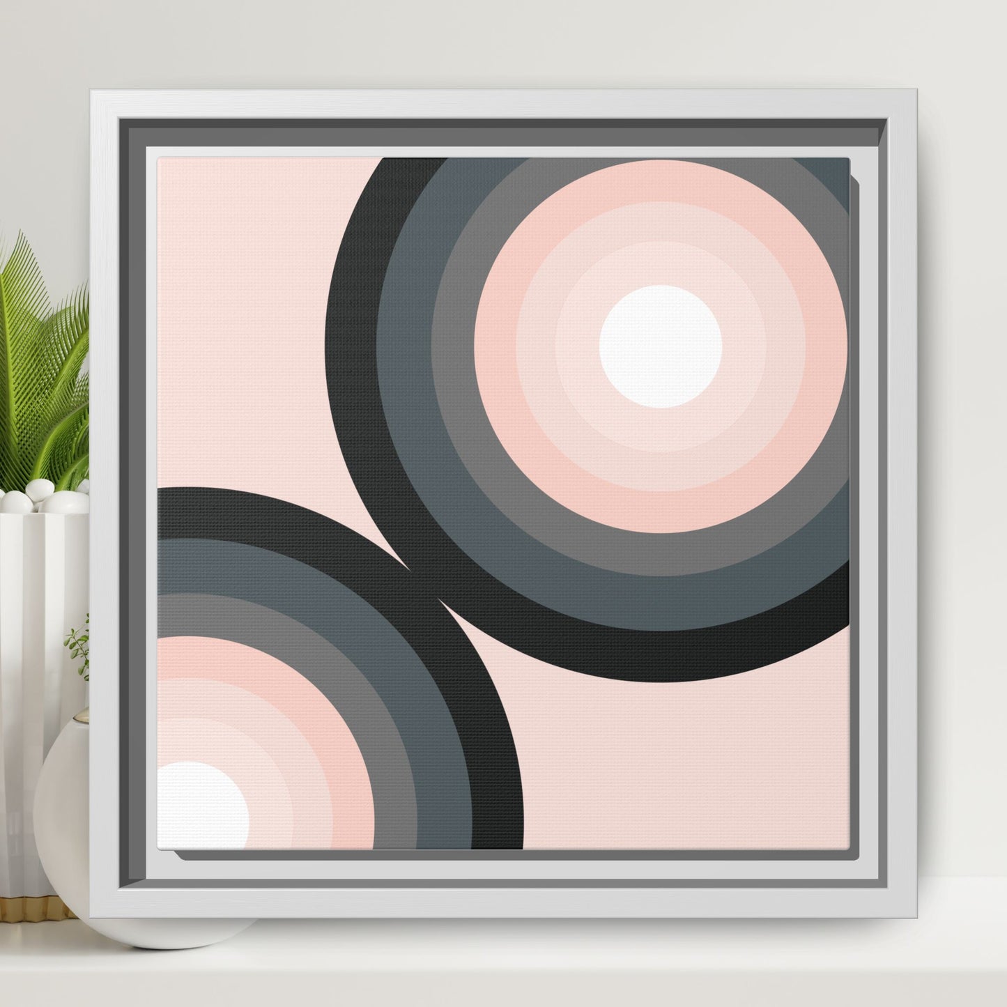 Modern Framed Geometric Canvas Art | Bold Color Meets Clean Framing