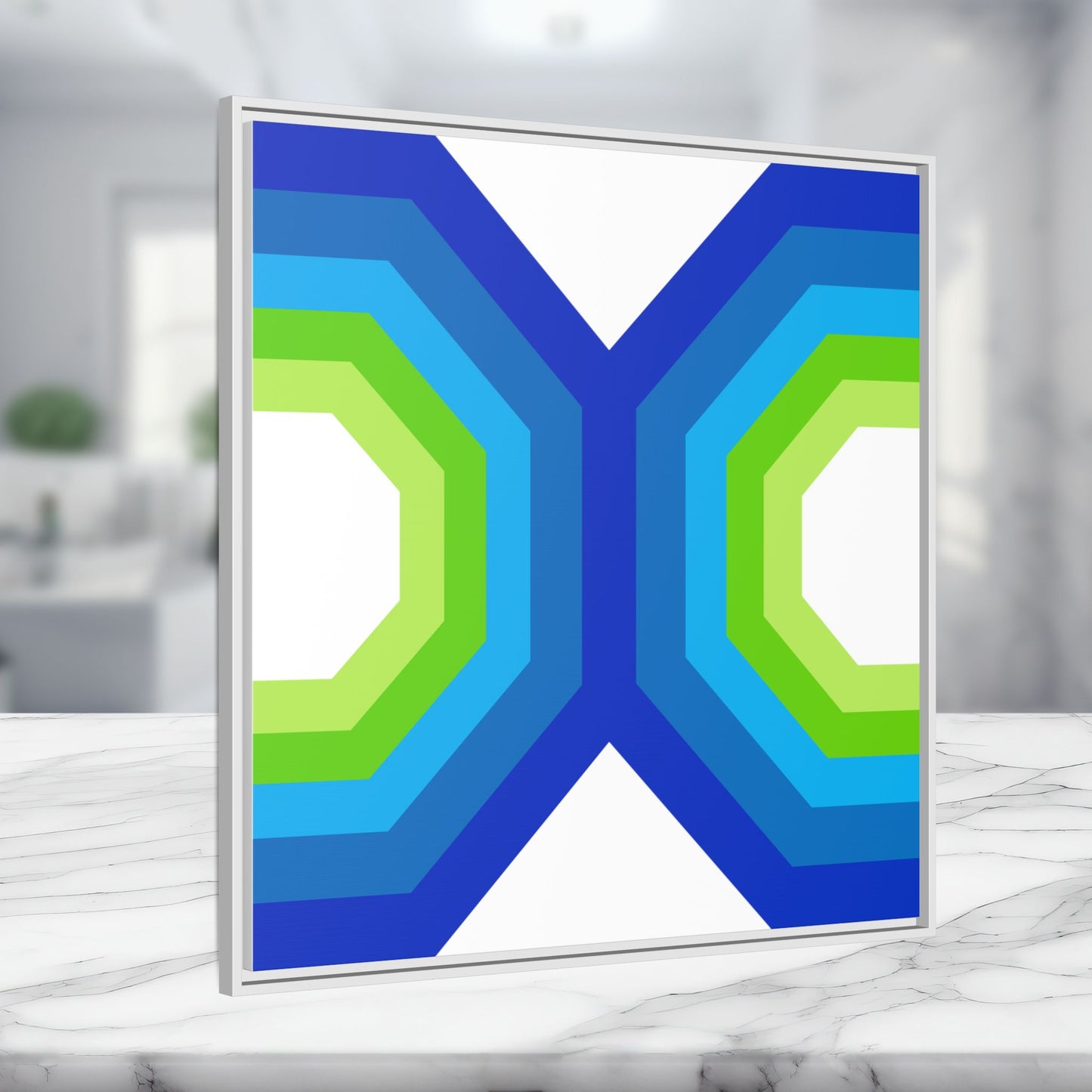 Modern Framed Geometric Canvas Art | Bold Color Meets Clean Framing