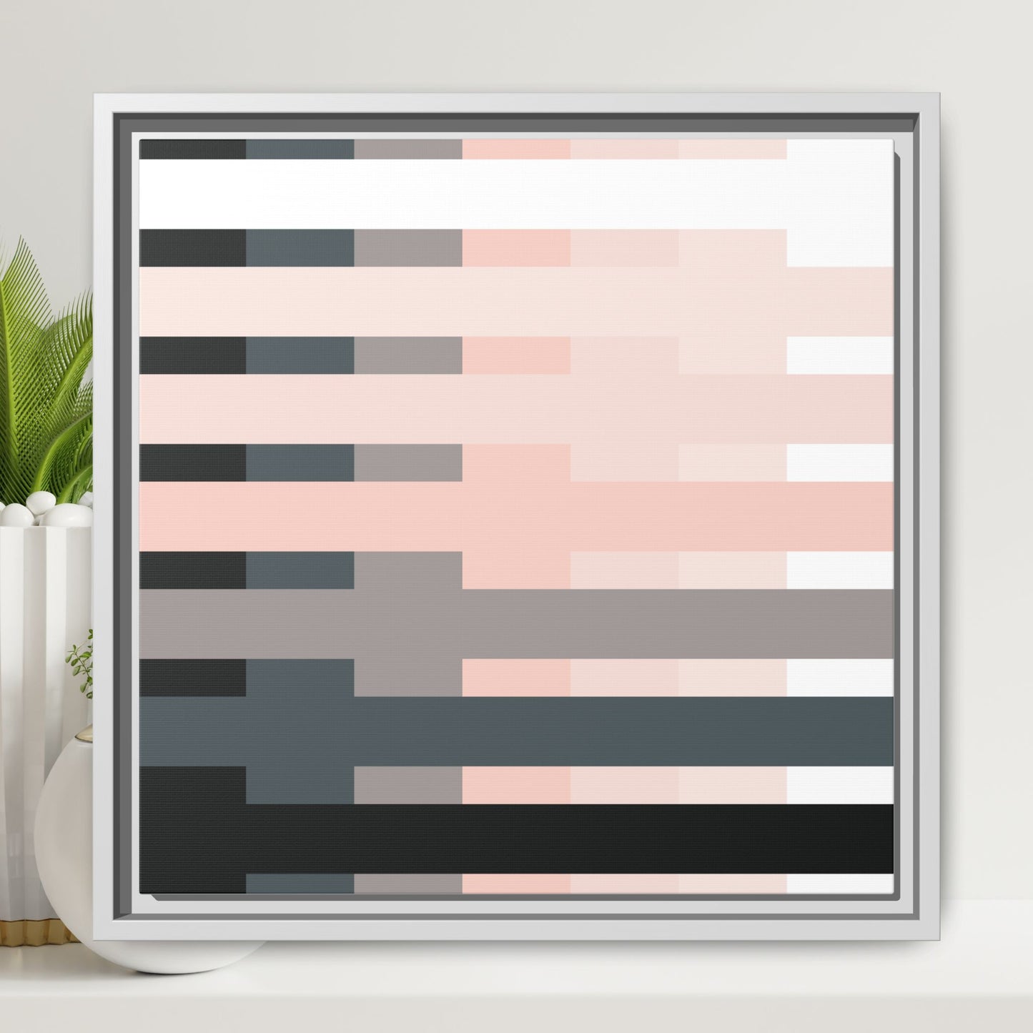 Modern Framed Geometric Canvas Art | Bold Color Meets Clean Framing