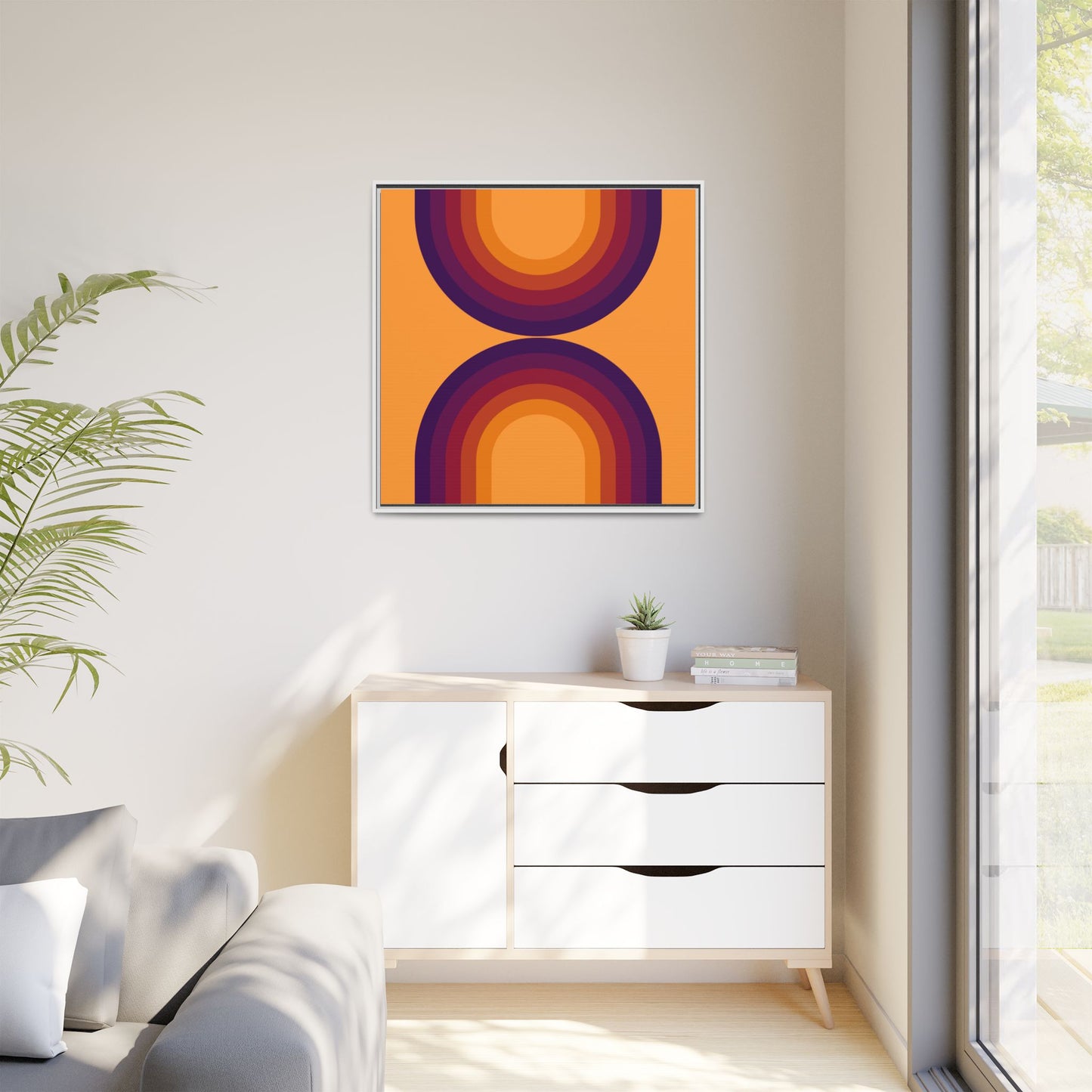 Modern Framed Geometric Canvas Art | Bold Color Meets Clean Framing