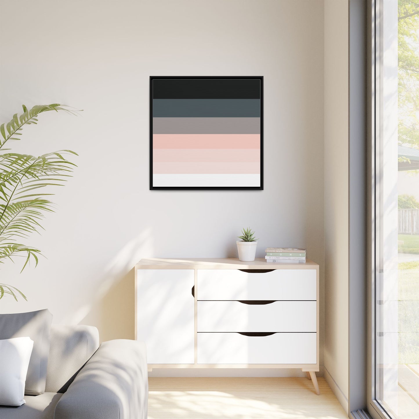 Modern Framed Geometric Canvas Art | Bold Color Meets Clean Framing