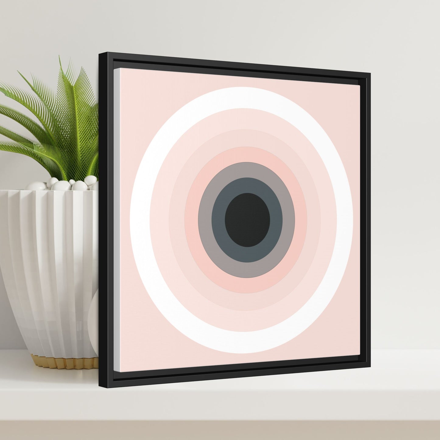 Modern Framed Geometric Canvas Art | Bold Color Meets Clean Framing
