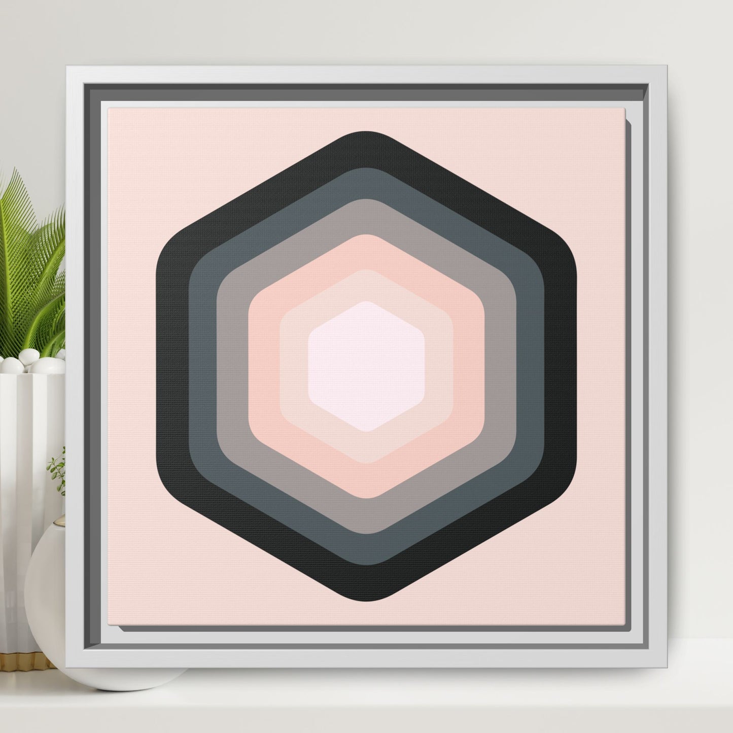 Modern Framed Geometric Canvas Art | Bold Color Meets Clean Framing