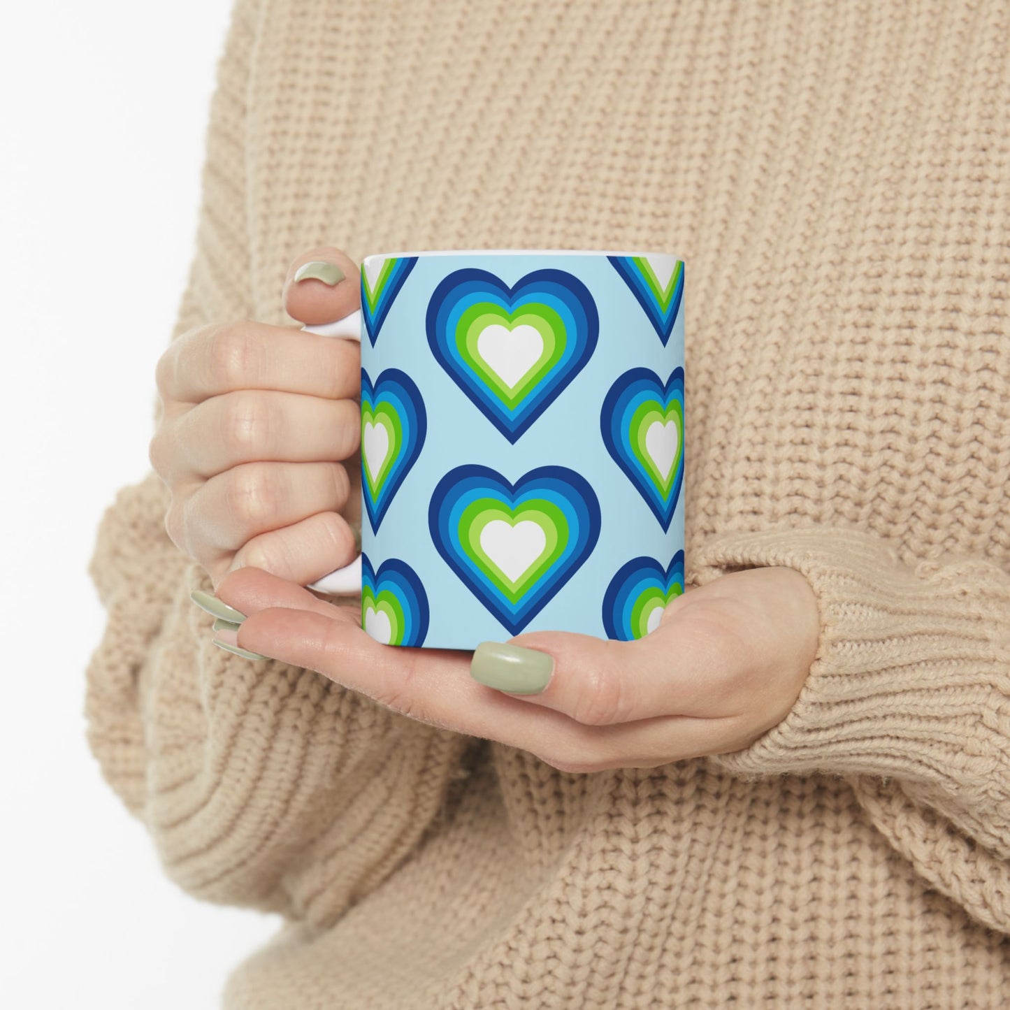 Geo Art Heart Mug – Bold Color, Daily Joy