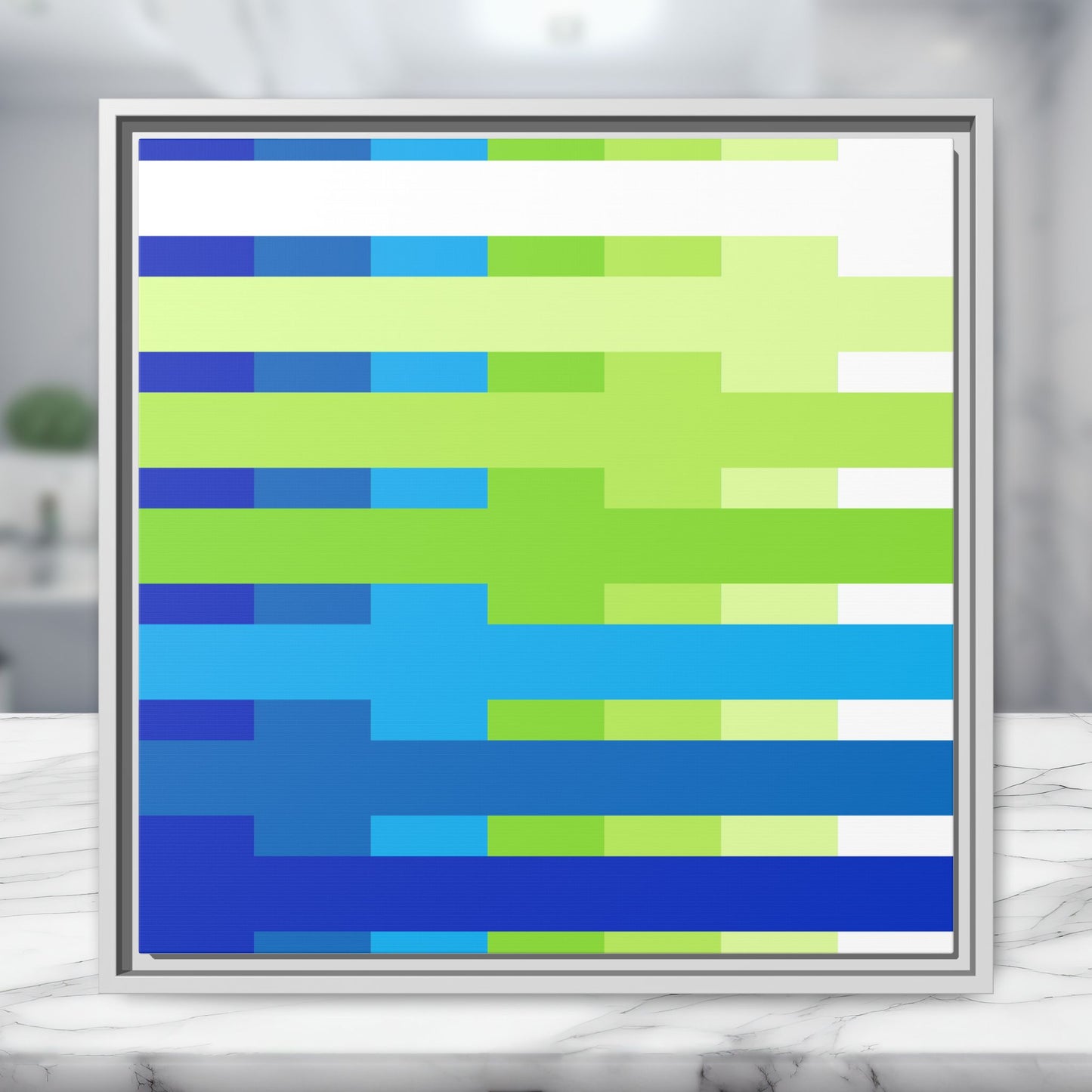 Modern Framed Geometric Canvas Art | Bold Color Meets Clean Framing