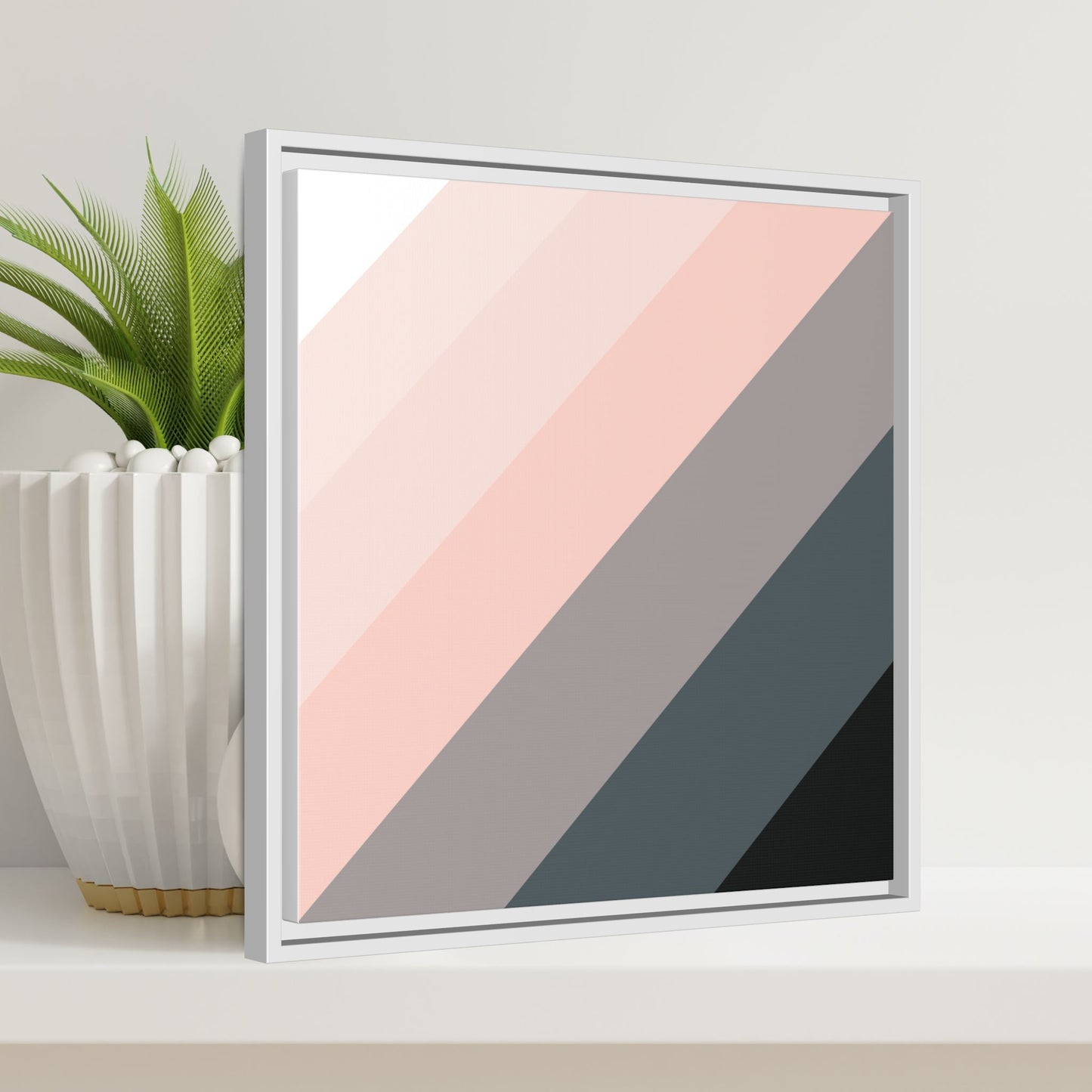 Modern Framed Geometric Canvas Art | Bold Color Meets Clean Framing