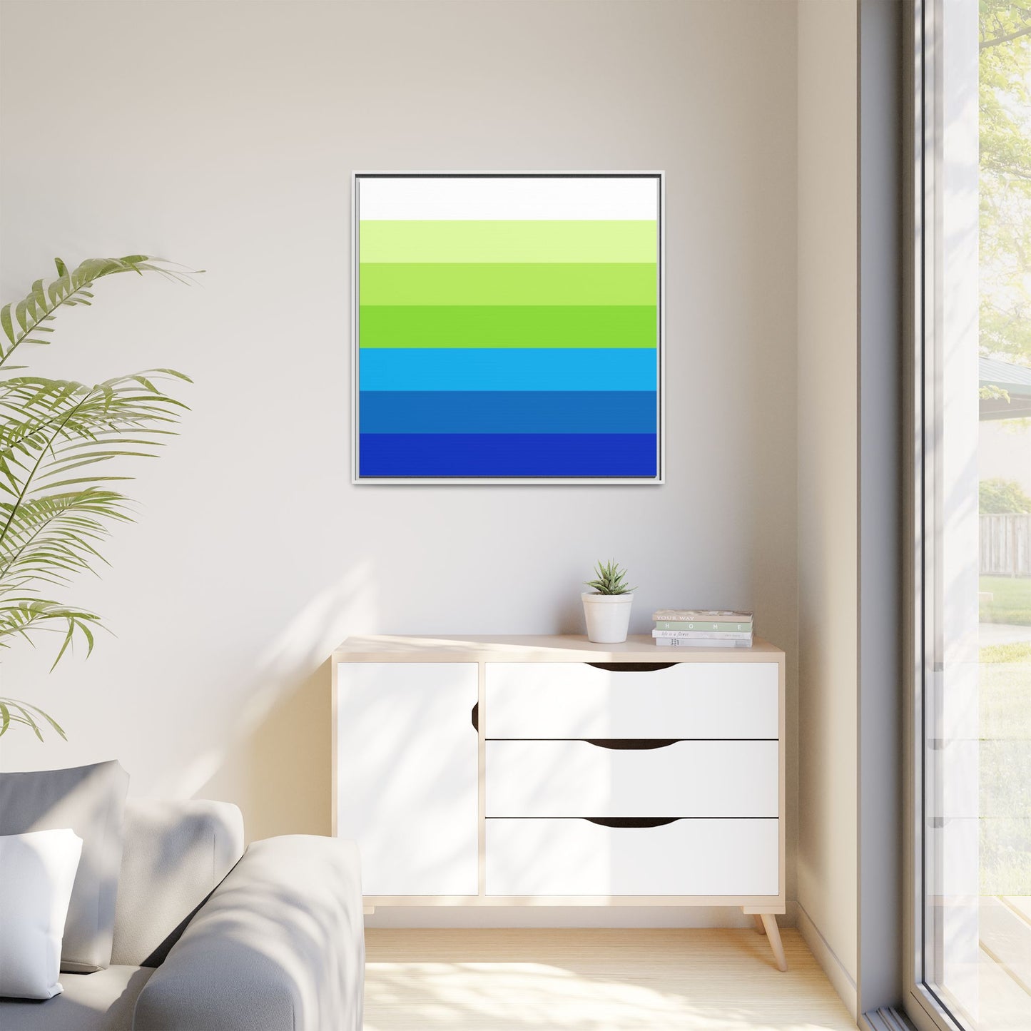 Modern Framed Geometric Canvas Art | Bold Color Meets Clean Framing