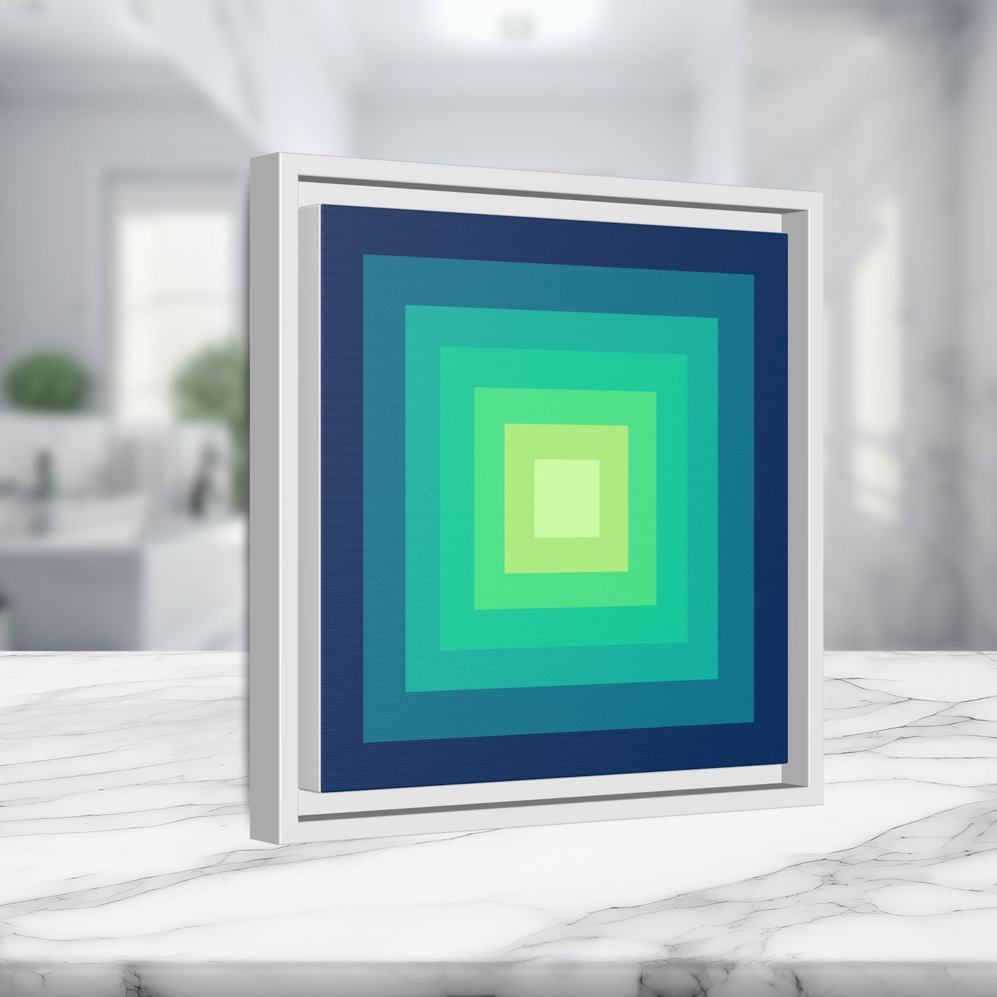 Modern Framed Geometric Canvas Art | Bold Color Meets Clean Framing