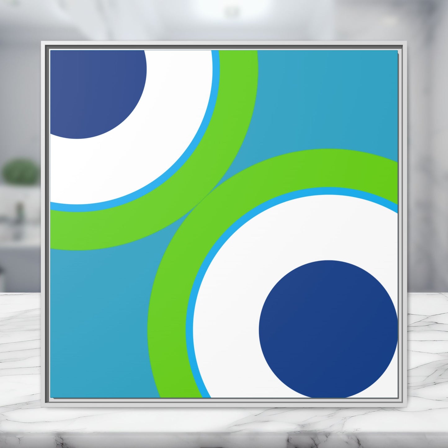 Modern Framed Geometric Canvas Art | Bold Color Meets Clean Framing