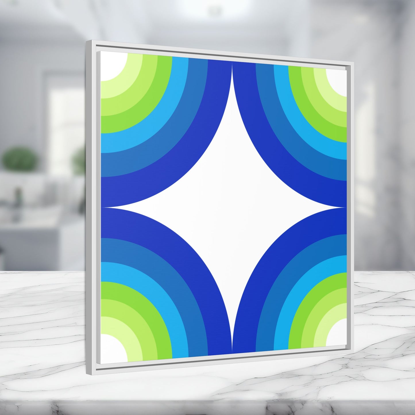 Modern Framed Geometric Canvas Art | Bold Color Meets Clean Framing