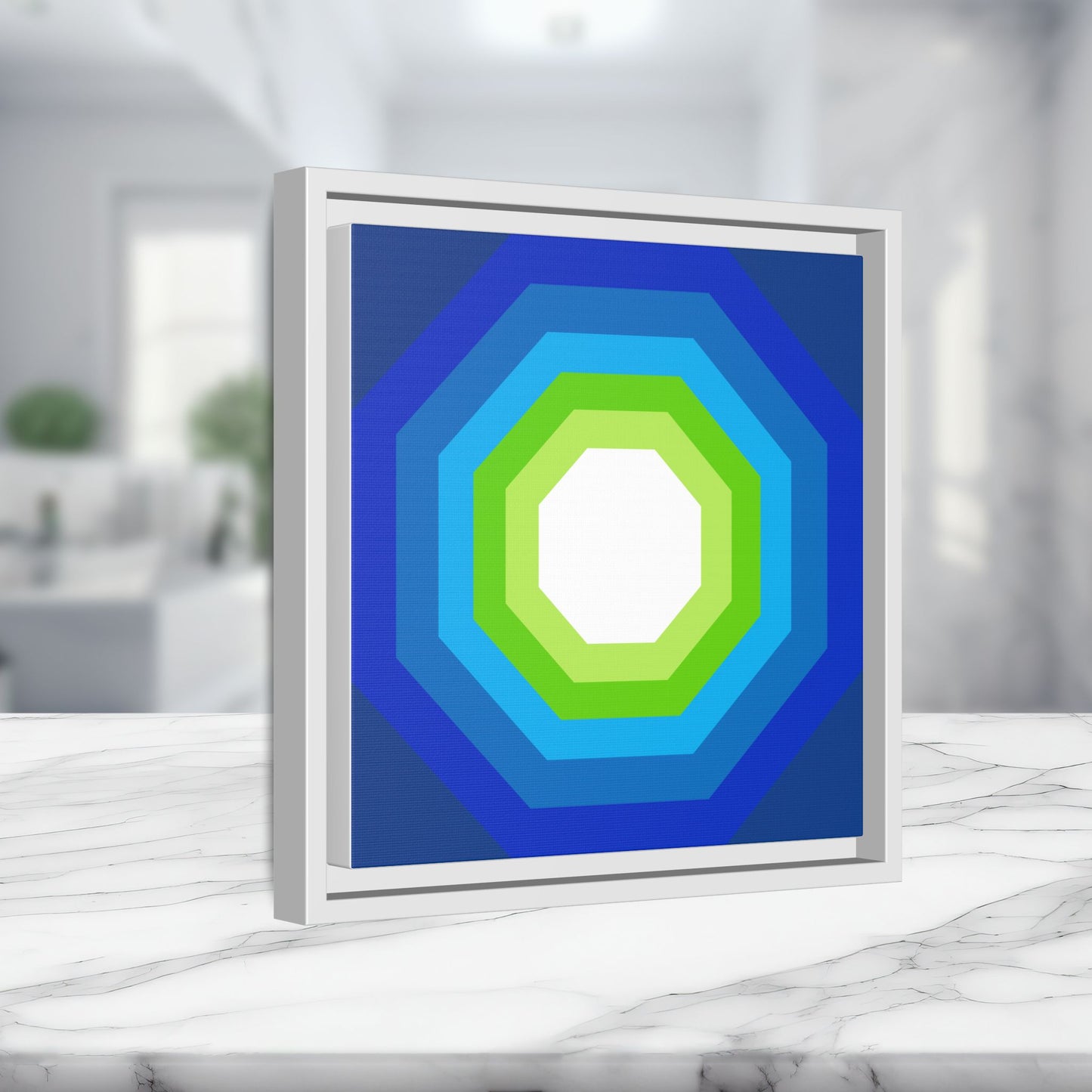 Modern Framed Geometric Canvas Art | Bold Color Meets Clean Framing