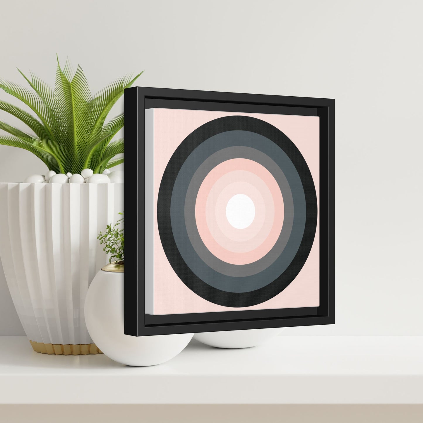 Modern Framed Geometric Canvas Art | Bold Color Meets Clean Framing