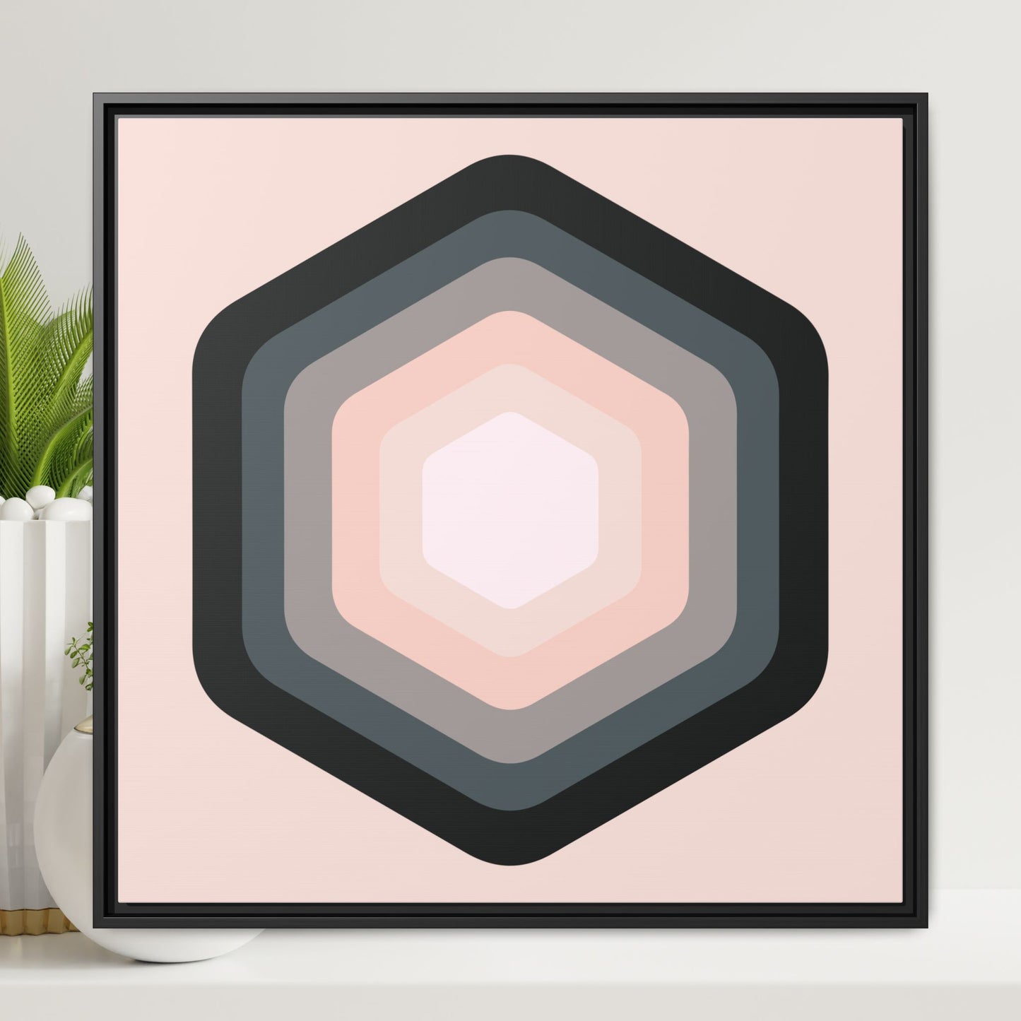 Modern Framed Geometric Canvas Art | Bold Color Meets Clean Framing