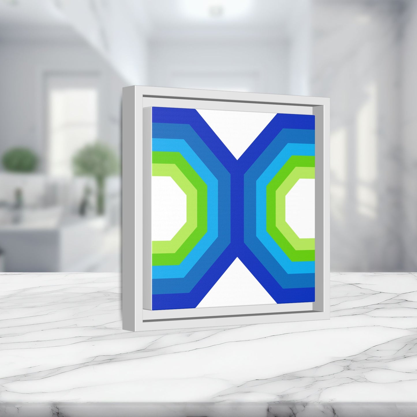 Modern Framed Geometric Canvas Art | Bold Color Meets Clean Framing