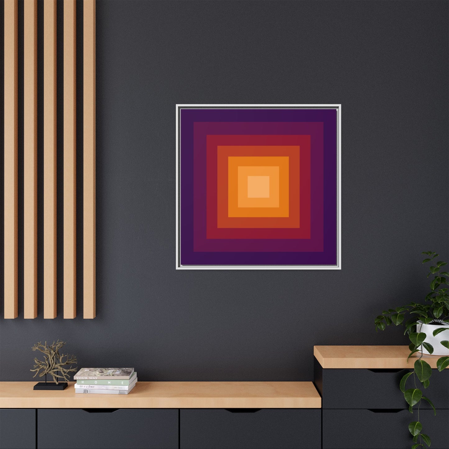 Modern Framed Geometric Canvas Art | Bold Color Meets Clean Framing