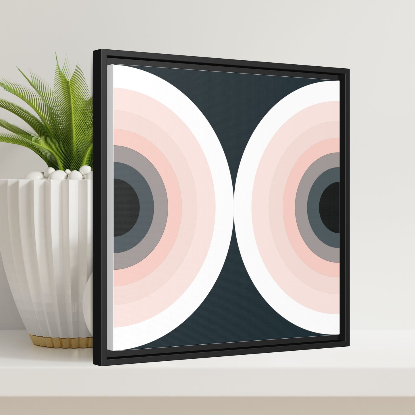 Modern Framed Geometric Canvas Art | Bold Color Meets Clean Framing