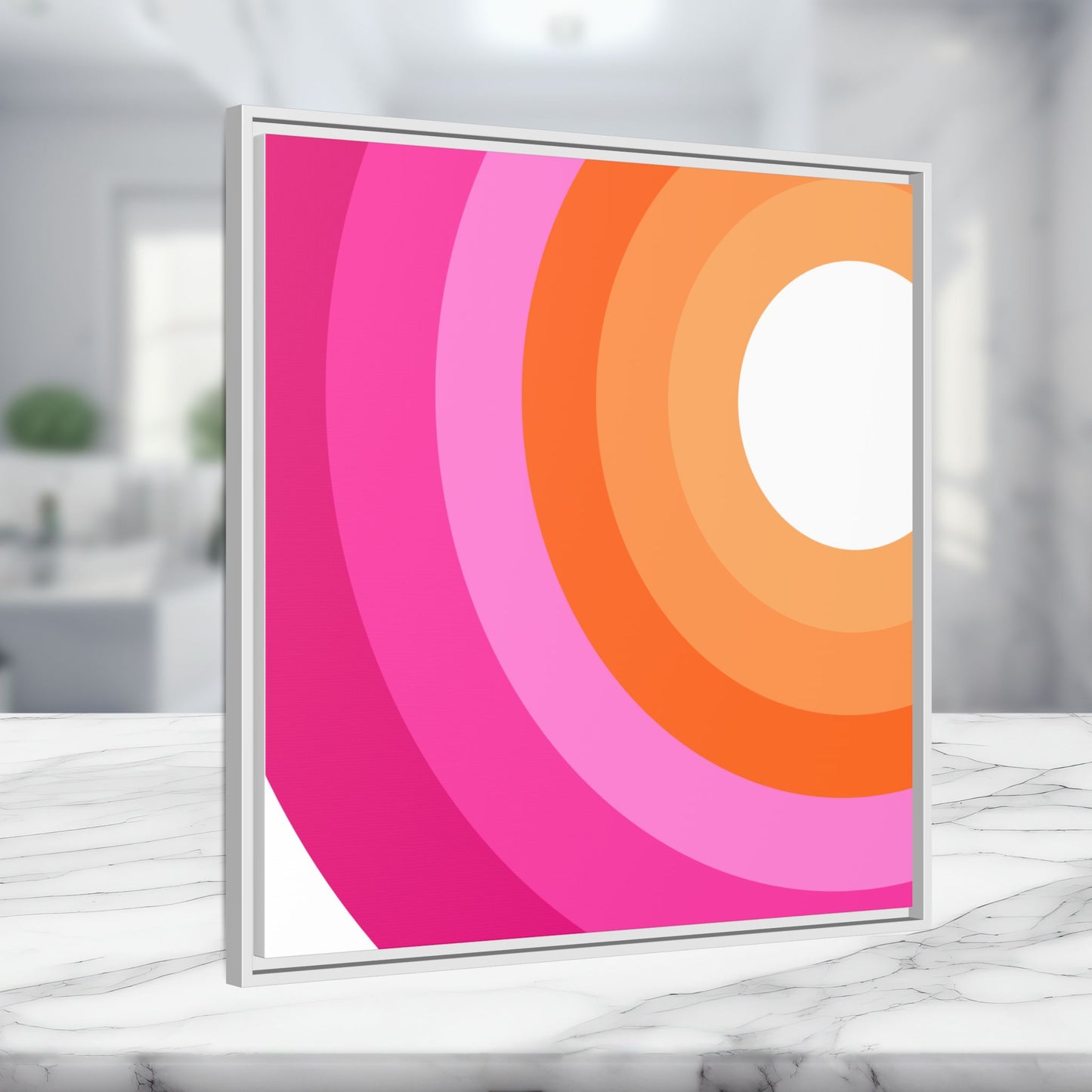Modern Framed Geometric Canvas Art | Bold Color Meets Clean Framing