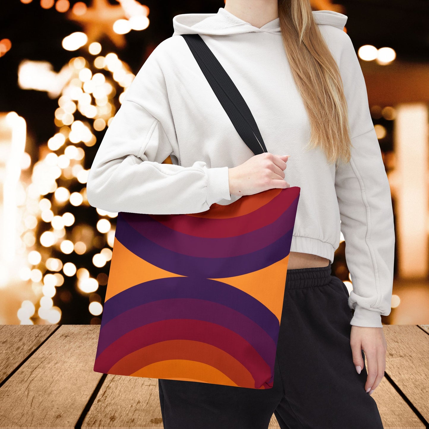 Geometric Art Tote Bag – 3 sizes | Bold lines. Vivid color. Retro with a modern twist.