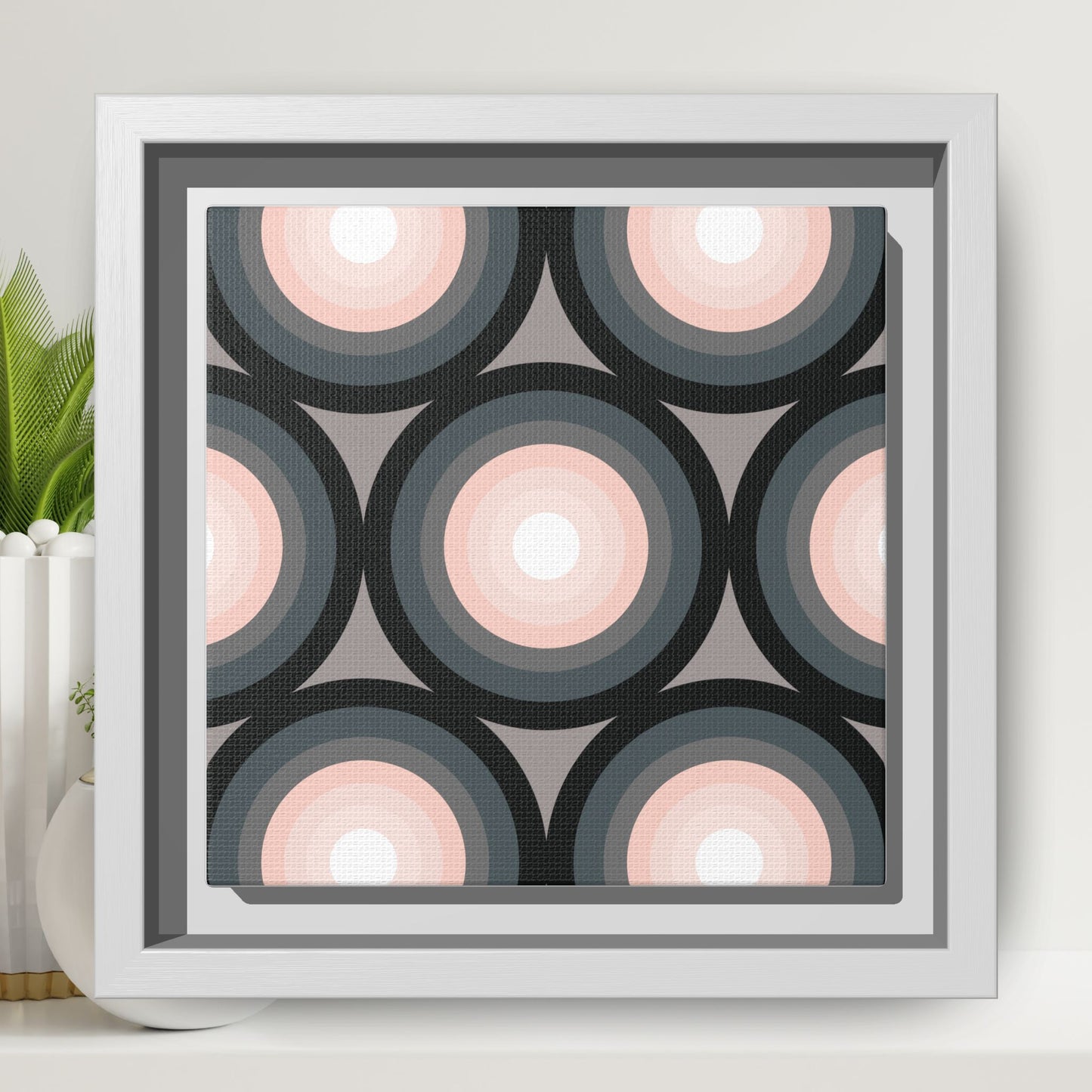 Modern Framed Geometric Canvas Art | Bold Color Meets Clean Framing