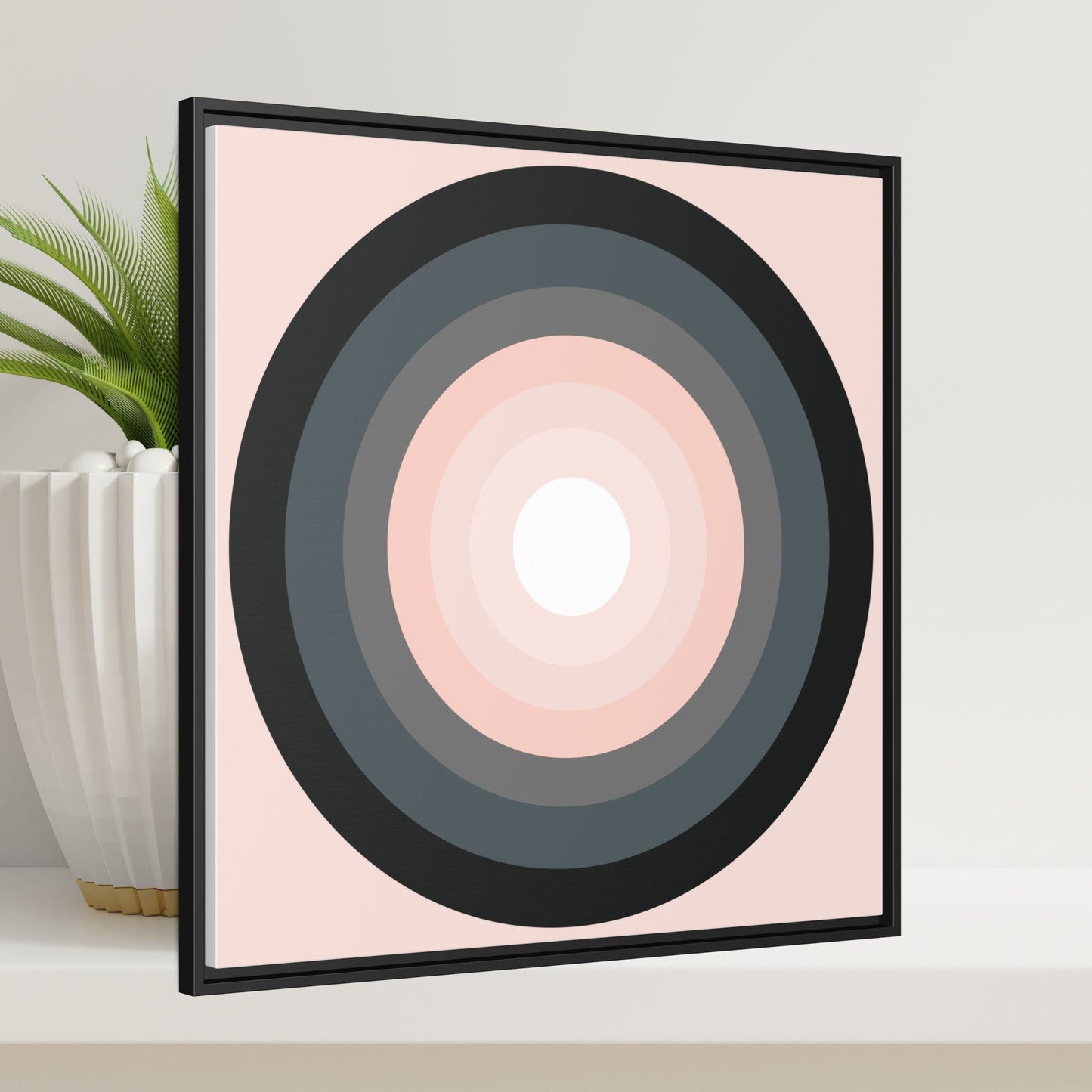 Modern Framed Geometric Canvas Art | Bold Color Meets Clean Framing