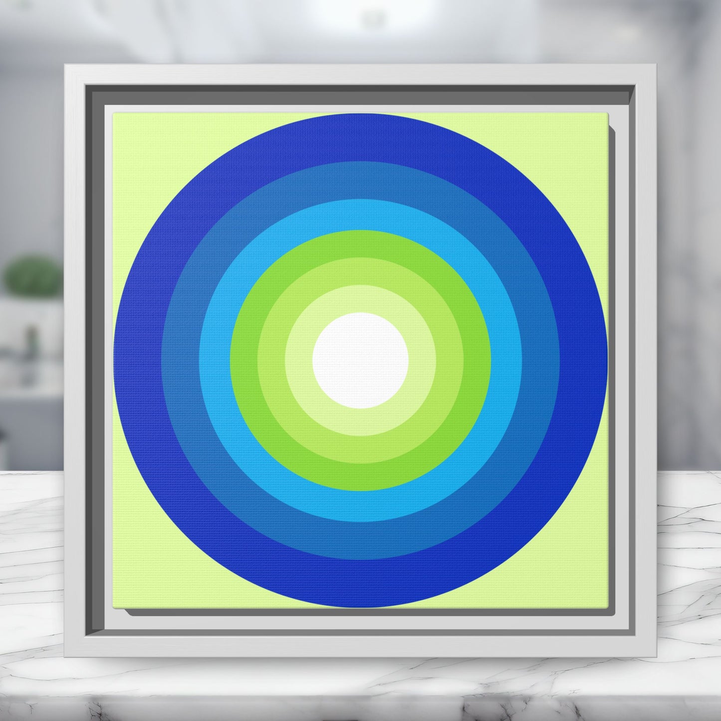 Modern Framed Geometric Canvas Art | Bold Color Meets Clean Framing