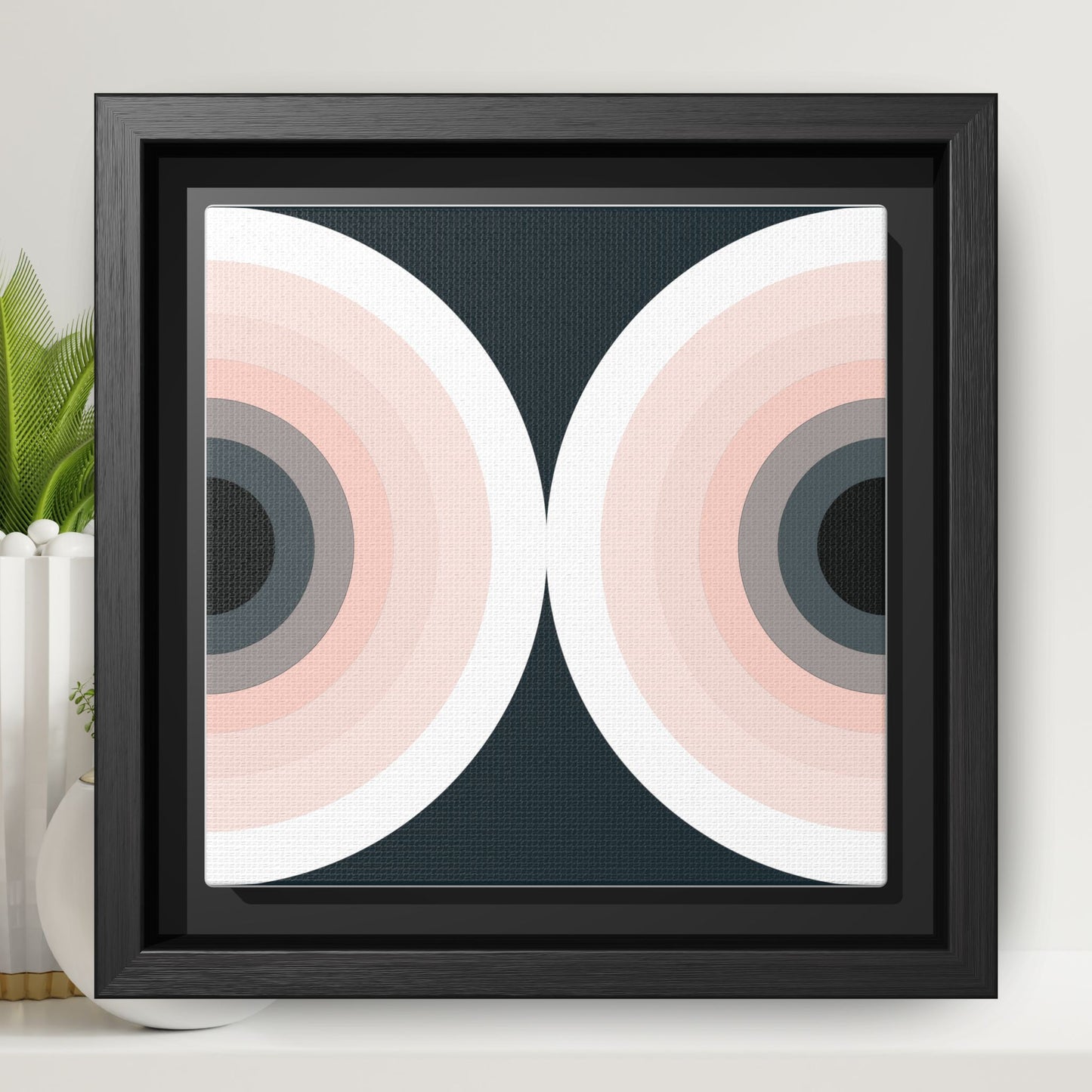 Modern Framed Geometric Canvas Art | Bold Color Meets Clean Framing