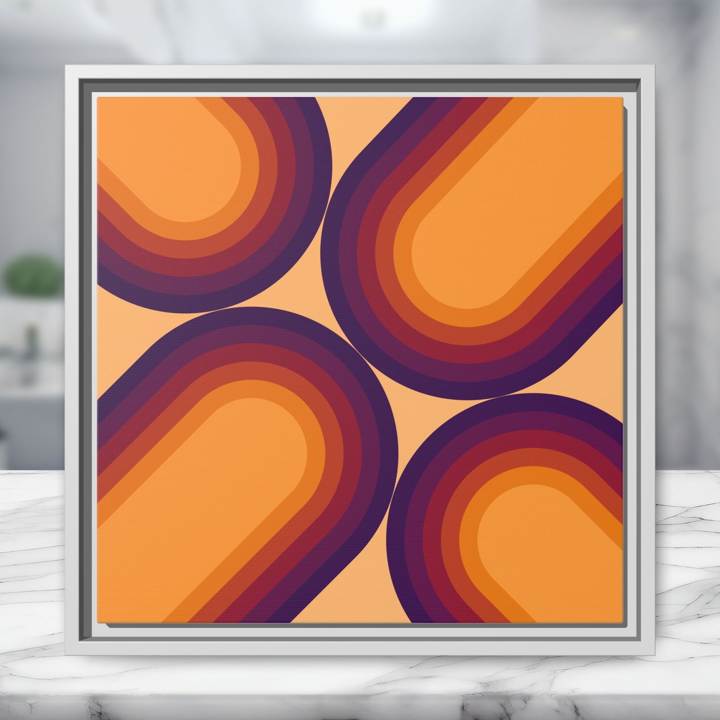 Modern Framed Geometric Canvas Art | Bold Color Meets Clean Framing
