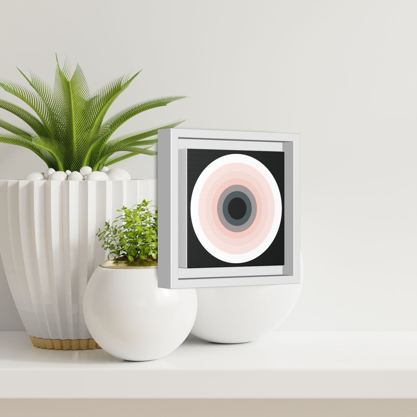 Modern Framed Geometric Canvas Art | Bold Color Meets Clean Framing