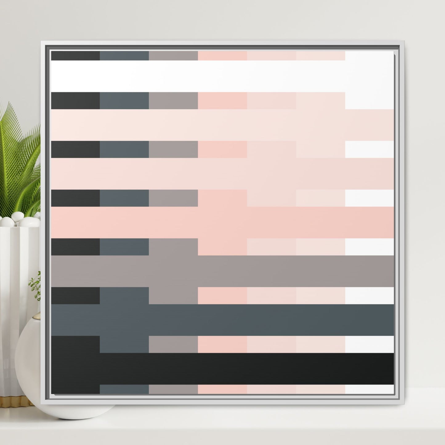 Modern Framed Geometric Canvas Art | Bold Color Meets Clean Framing