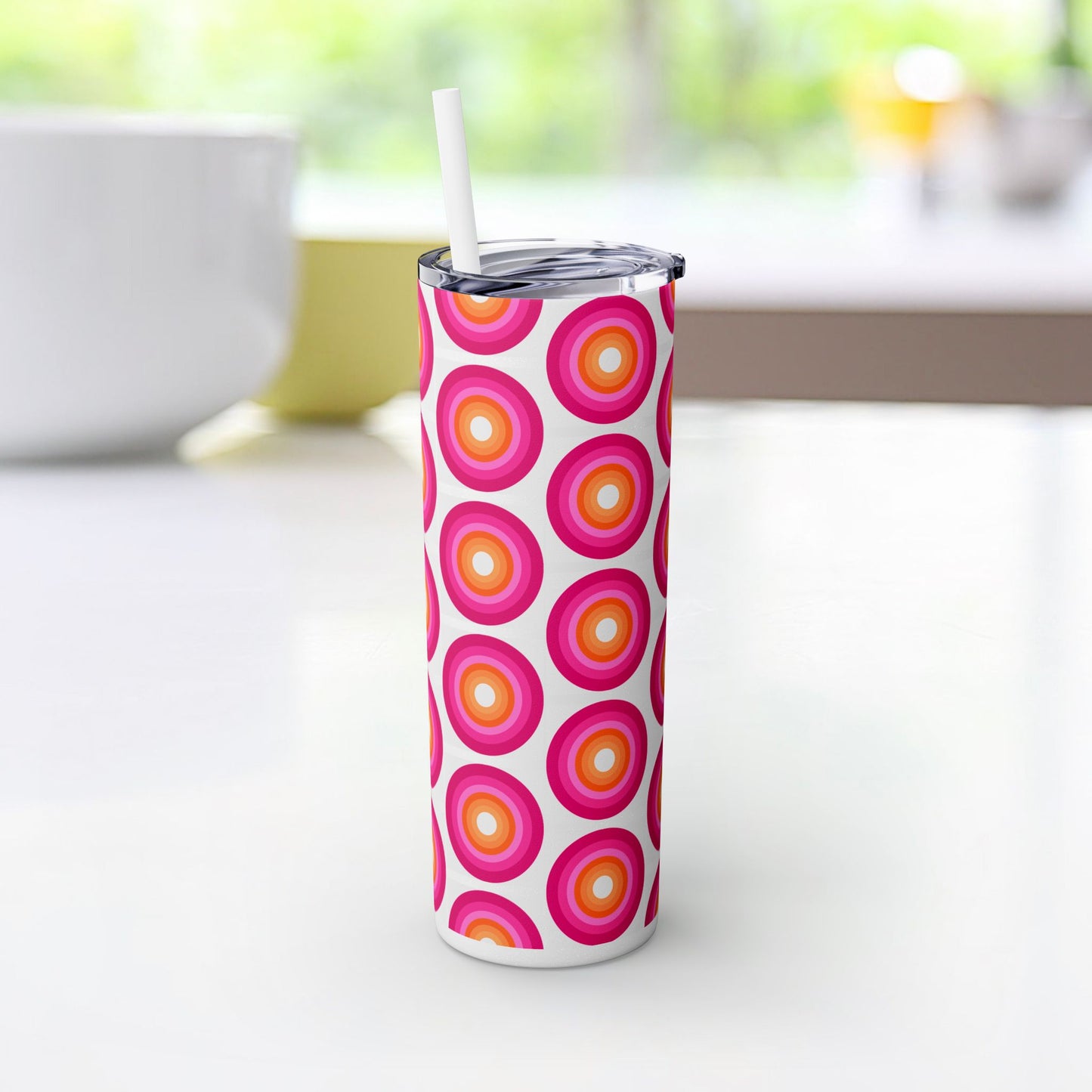 Vibrant. Versatile. Totally Sippable. – 20 oz Skinny Travel Tumbler with Straw