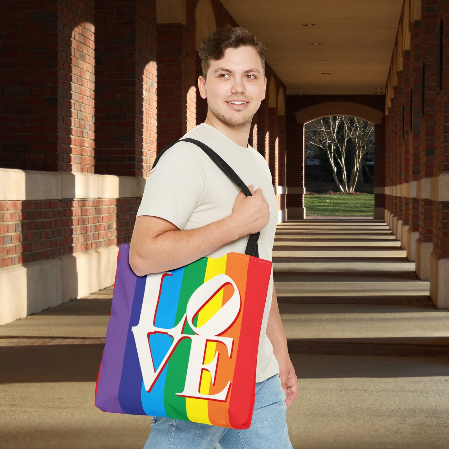 Rainbow LOVE Tote Bag – 3 Size Options | Bright, Bold & Heartfelt