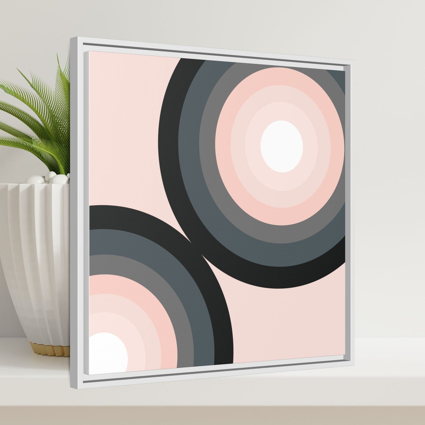 Modern Framed Geometric Canvas Art | Bold Color Meets Clean Framing